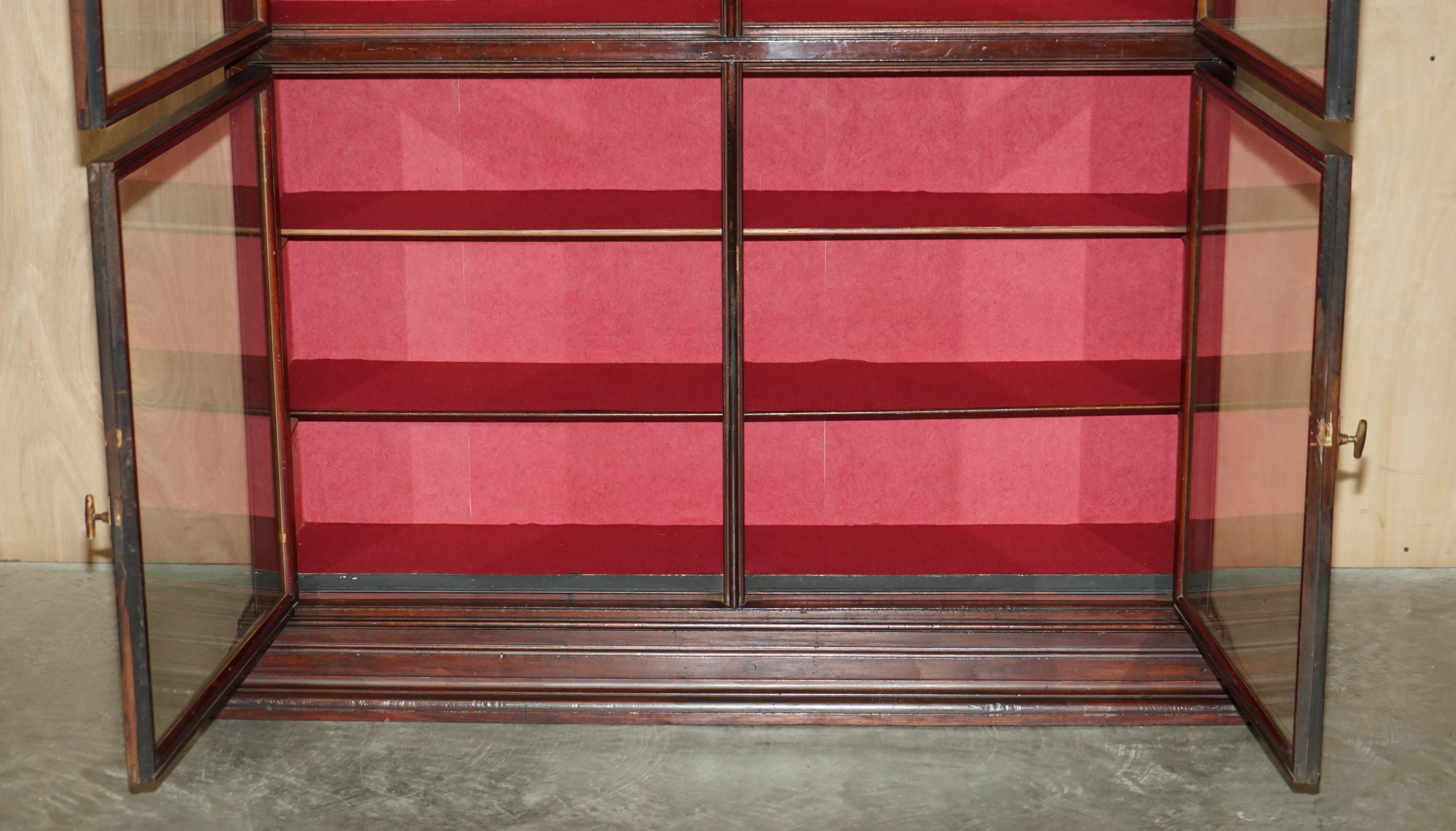LARGE VICTORIAN HABERDASHERY APOTHECARY SHOPS CABiNET GLAZED DOOR BOOKCASE For Sale 5
