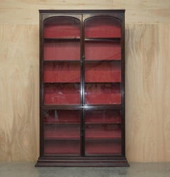 LARGE VICTORIAN HABERDASHERY APOTHECARY SHOPS CABiNET GLAZED DOOR BOOKCASE