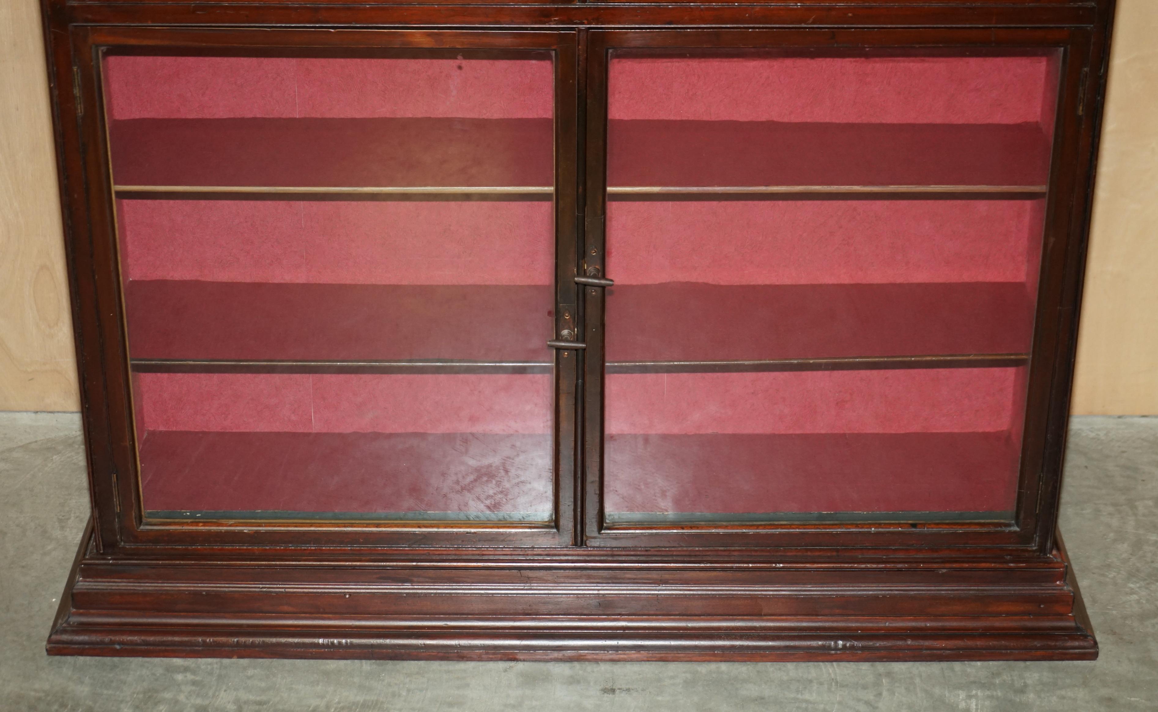 English LARGE VICTORIAN HABERDASHERY APOTHECARY SHOPS CABiNET GLAZED DOOR BOOKCASE For Sale