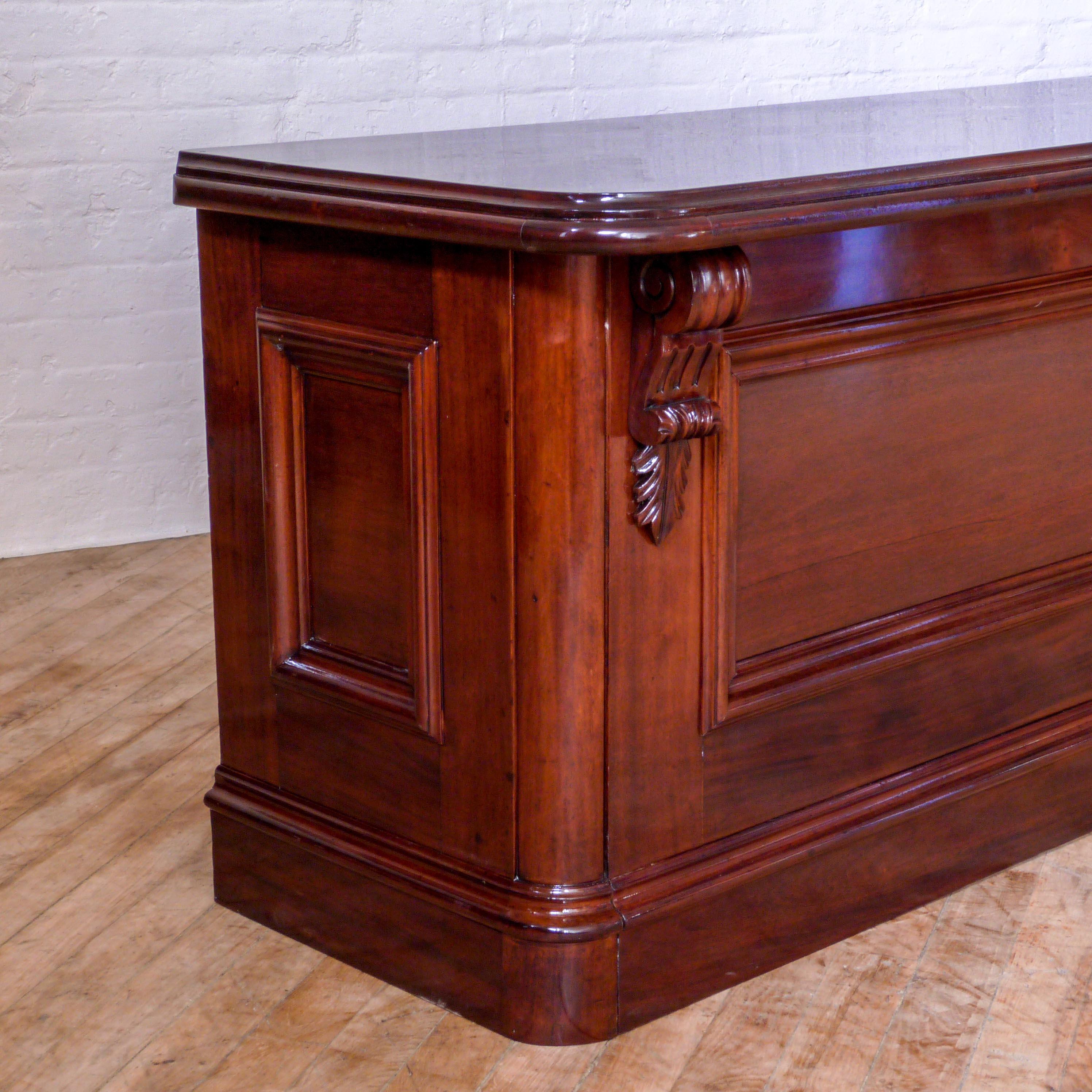 mahogany bar counter