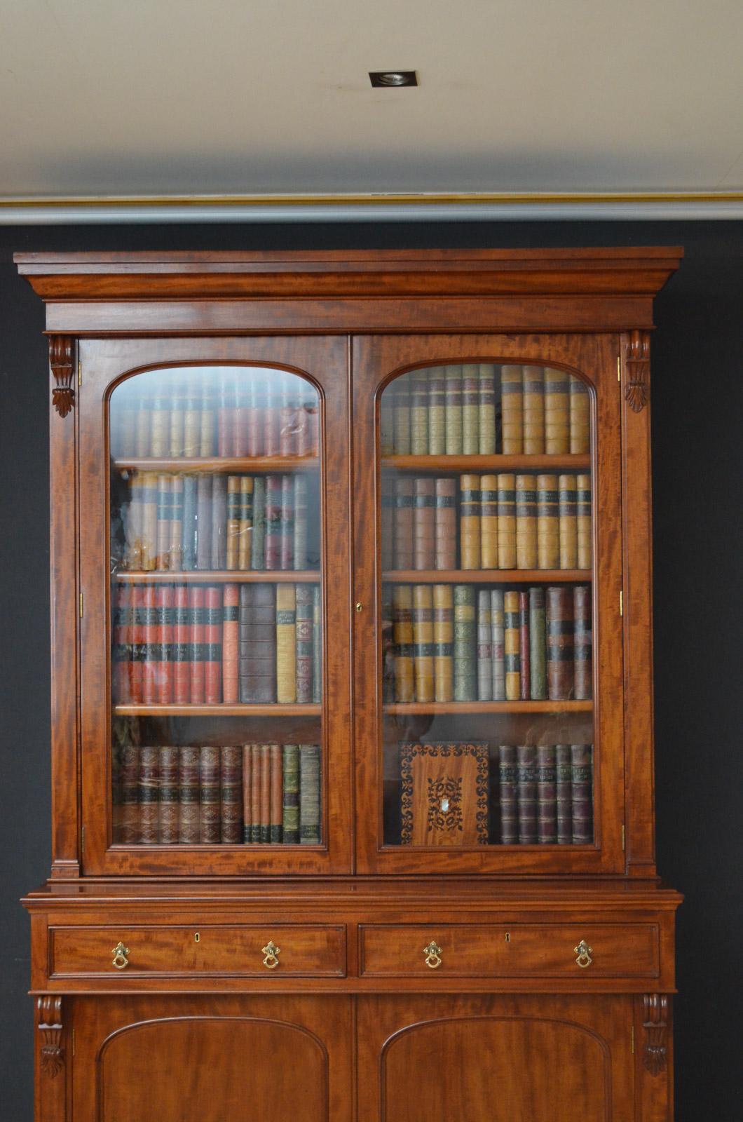 English Large Victorian Mahogany Bookcase