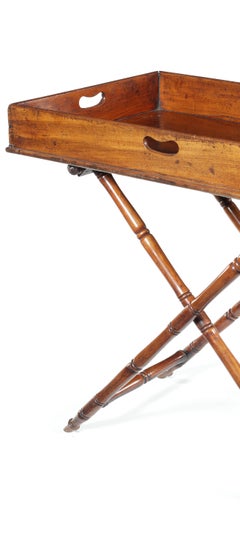 Large 19th century Victorian Mahogany Butler's Tray on Stand