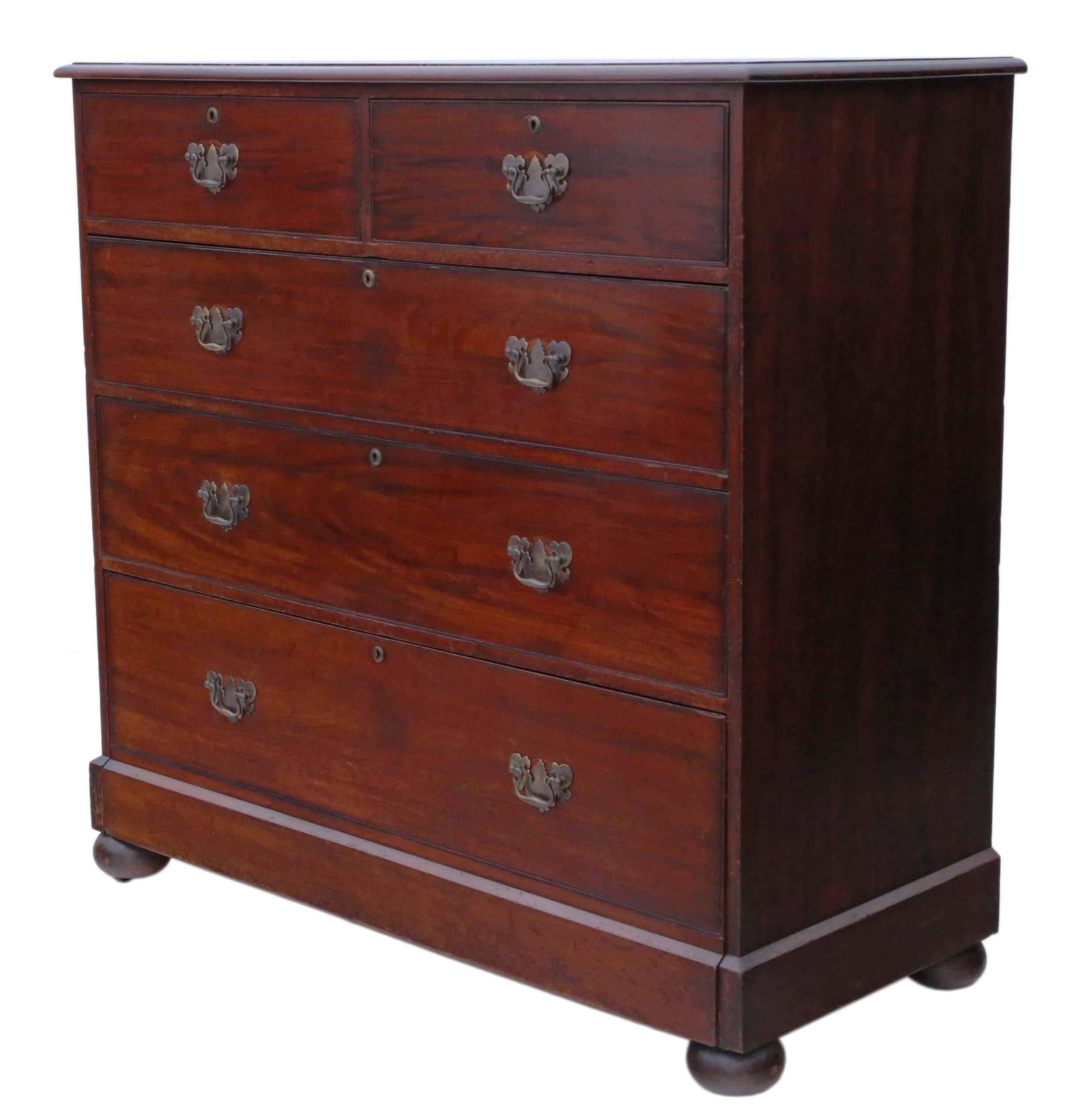Large Victorian Mahogany Chest of Drawers 2