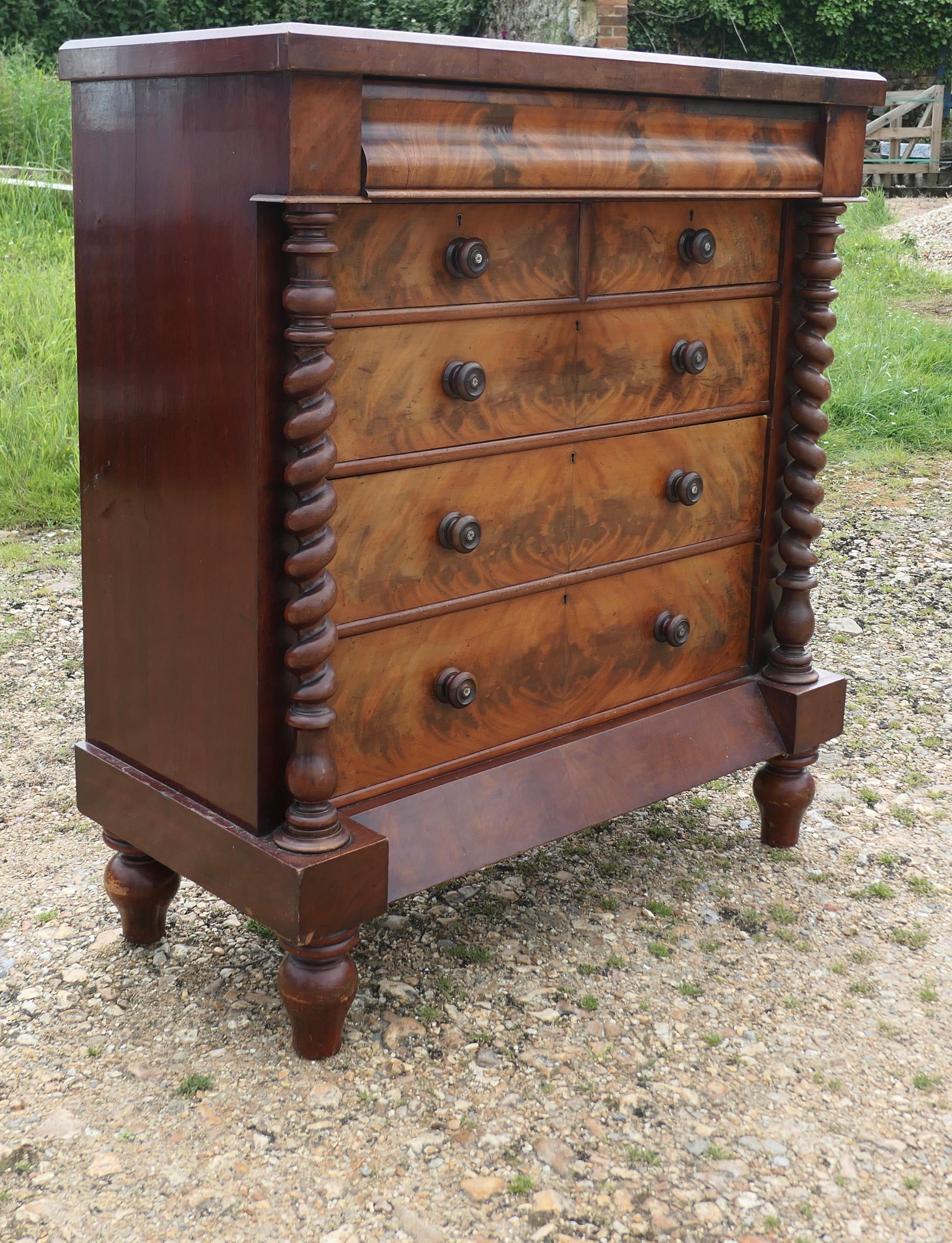 19th Century Large Victorian Mahogany Chest of Drawers, Scotch Chest For Sale