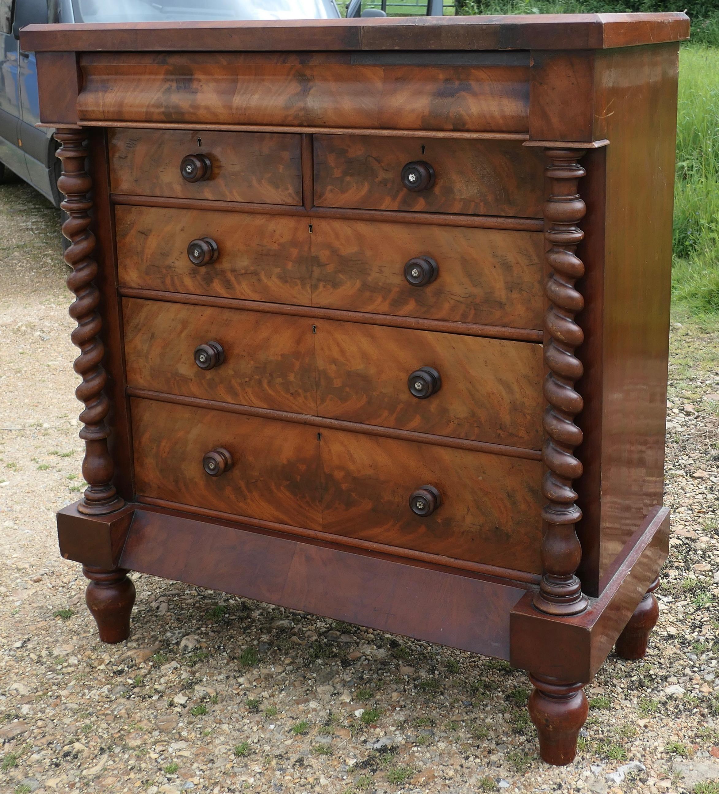 Large Victorian Mahogany Chest of Drawers, Scotch Chest For Sale 2
