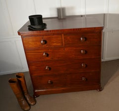 Large Victorian Mahogany Chest of Drawers with Blanket Bottom Drawer