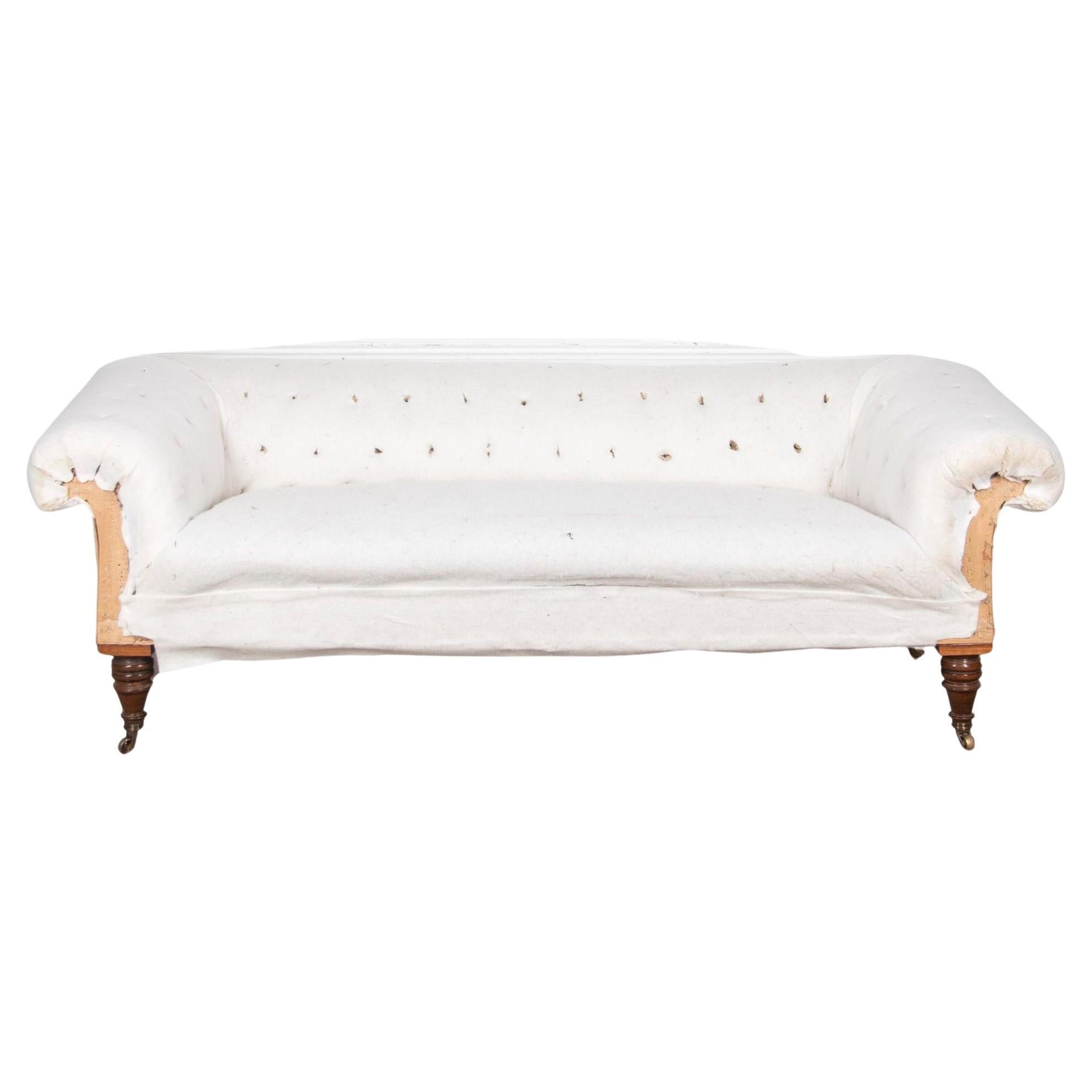 Large Victorian Mahogany Chesterfield Sofa