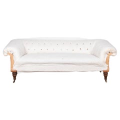 Vintage Large Victorian Mahogany Chesterfield Sofa