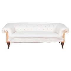 Large Victorian Mahogany Chesterfield Sofa