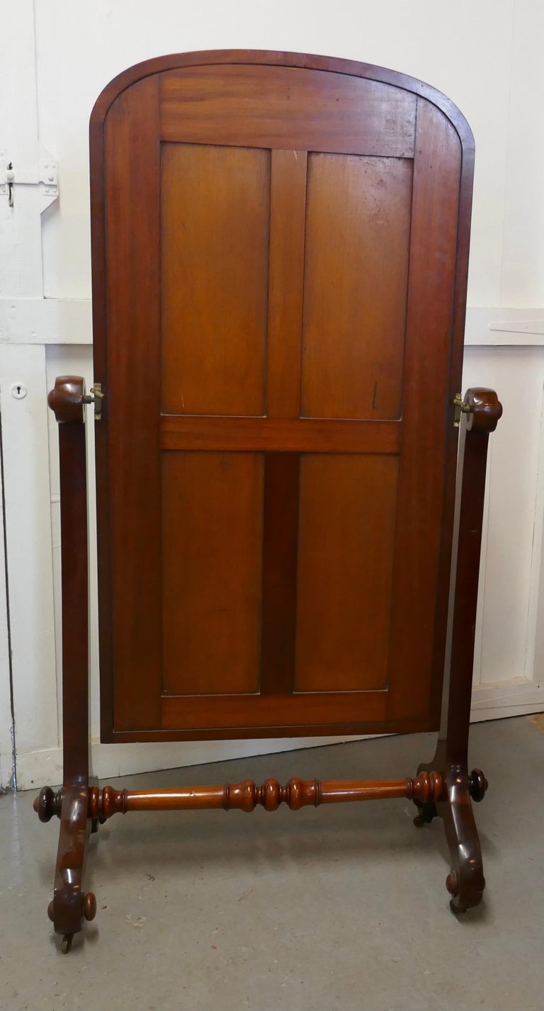 Large Victorian Mahogany Cheval Mirror For Sale 4