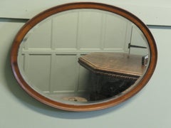 Large Victorian Mahogany Oval Mirror