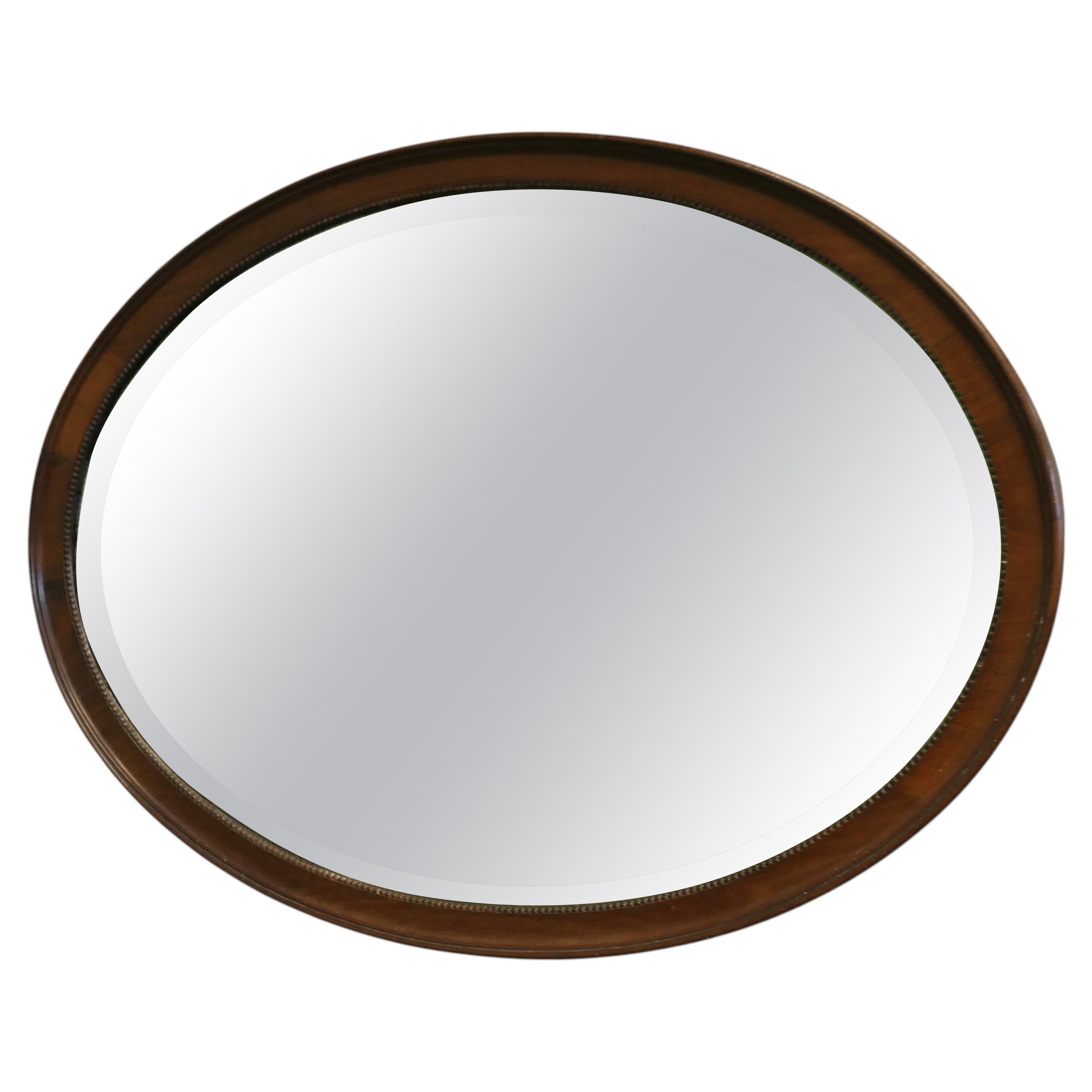 Large Victorian Mahogany Oval Mirror For Sale