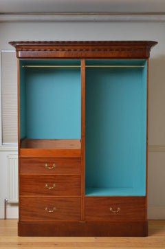 Large Victorian Mahogany Two-Door Wardrobe