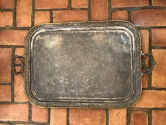Large Victorian Metal Tray with Handles