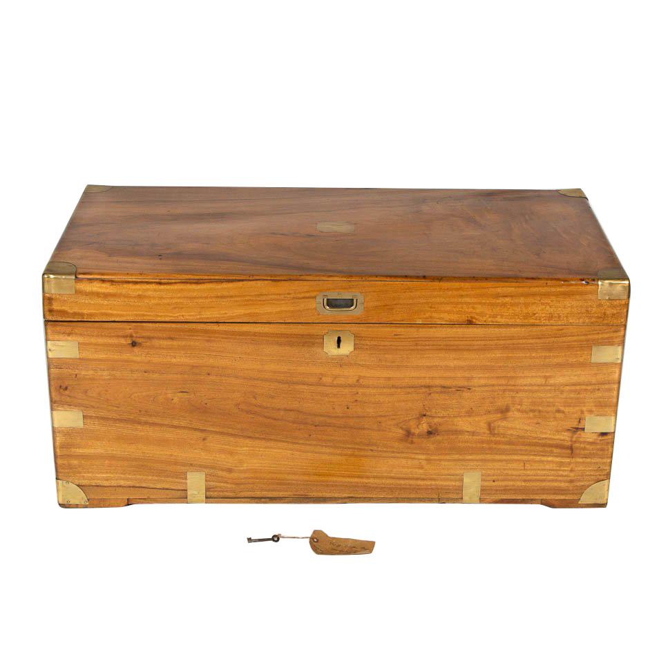 Large Victorian Military Campaign Camphor Wood Trunk
