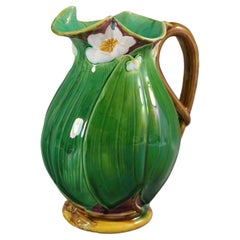 Large Victorian Minton Majolica Lily Jug/Pitcher