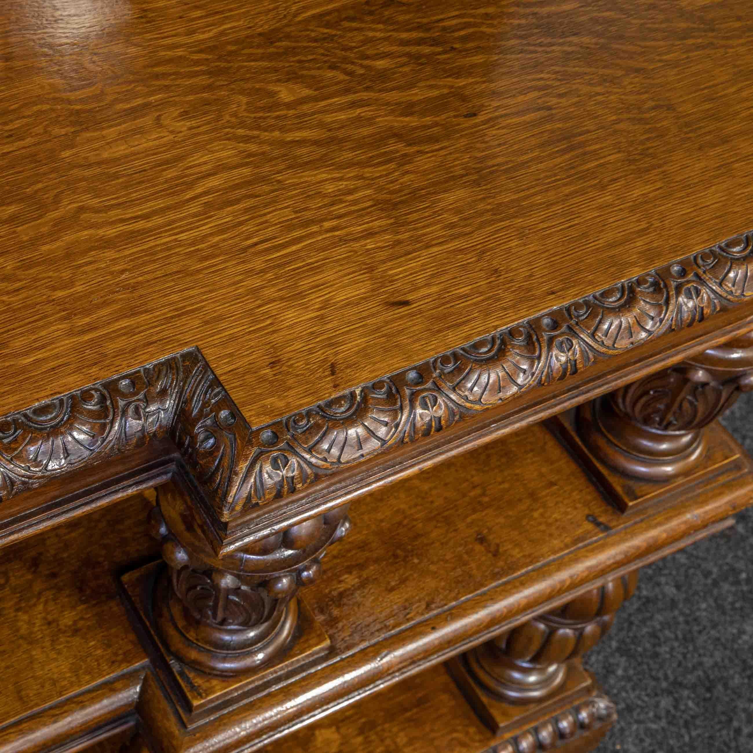 Large Victorian Oak Bar Buffet For Sale 5