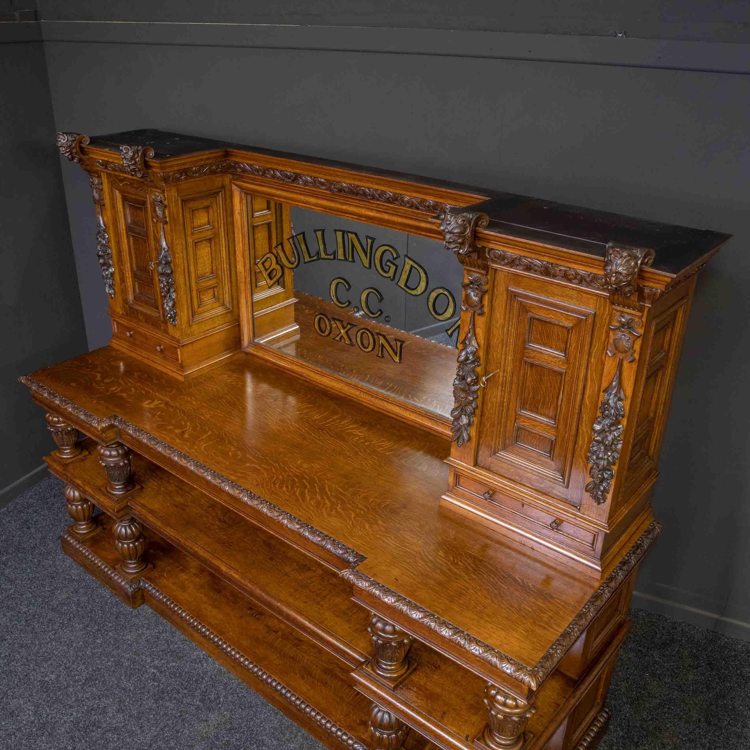 Large Victorian Oak Bar Buffet For Sale 6