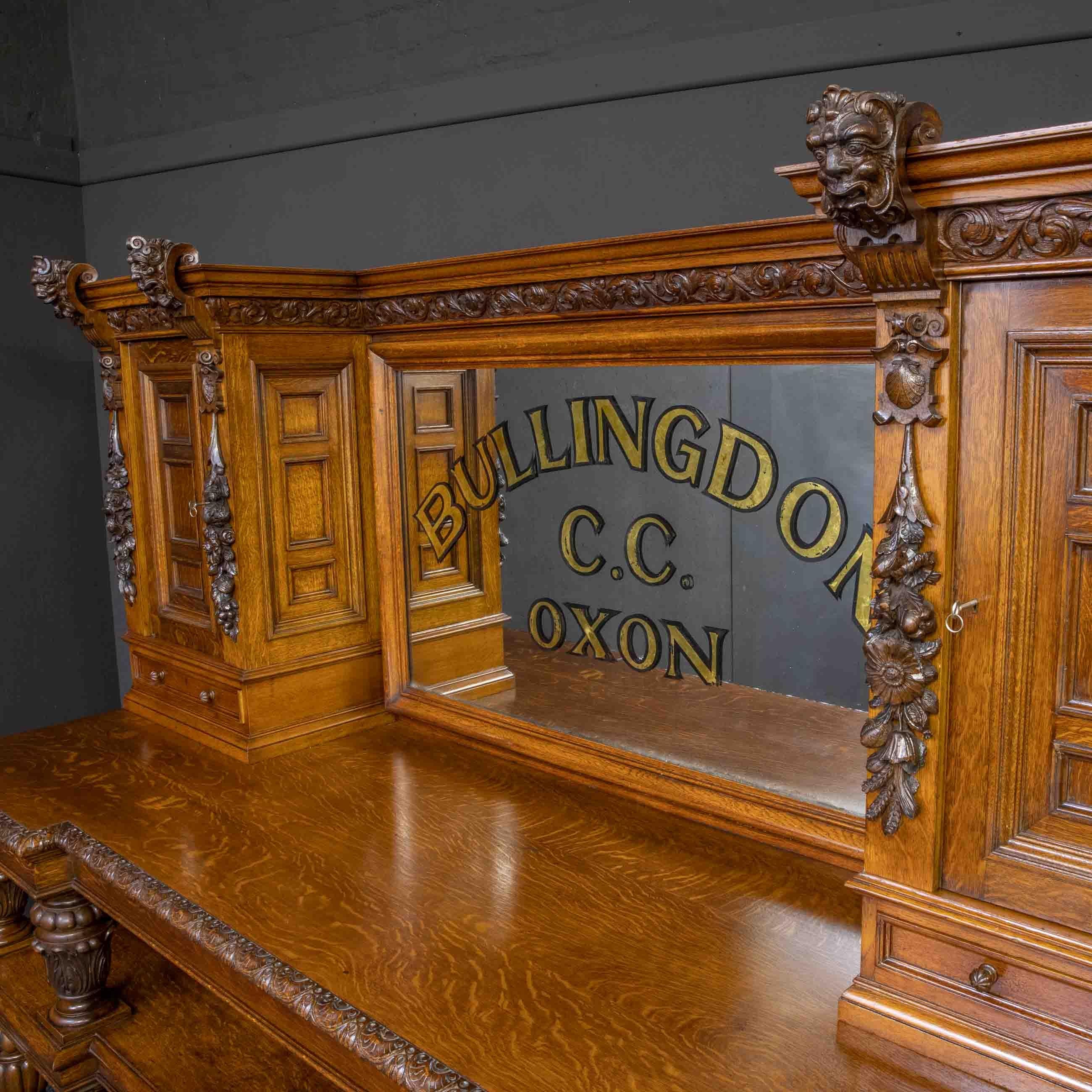 19th Century Large Victorian Oak Bar Buffet For Sale