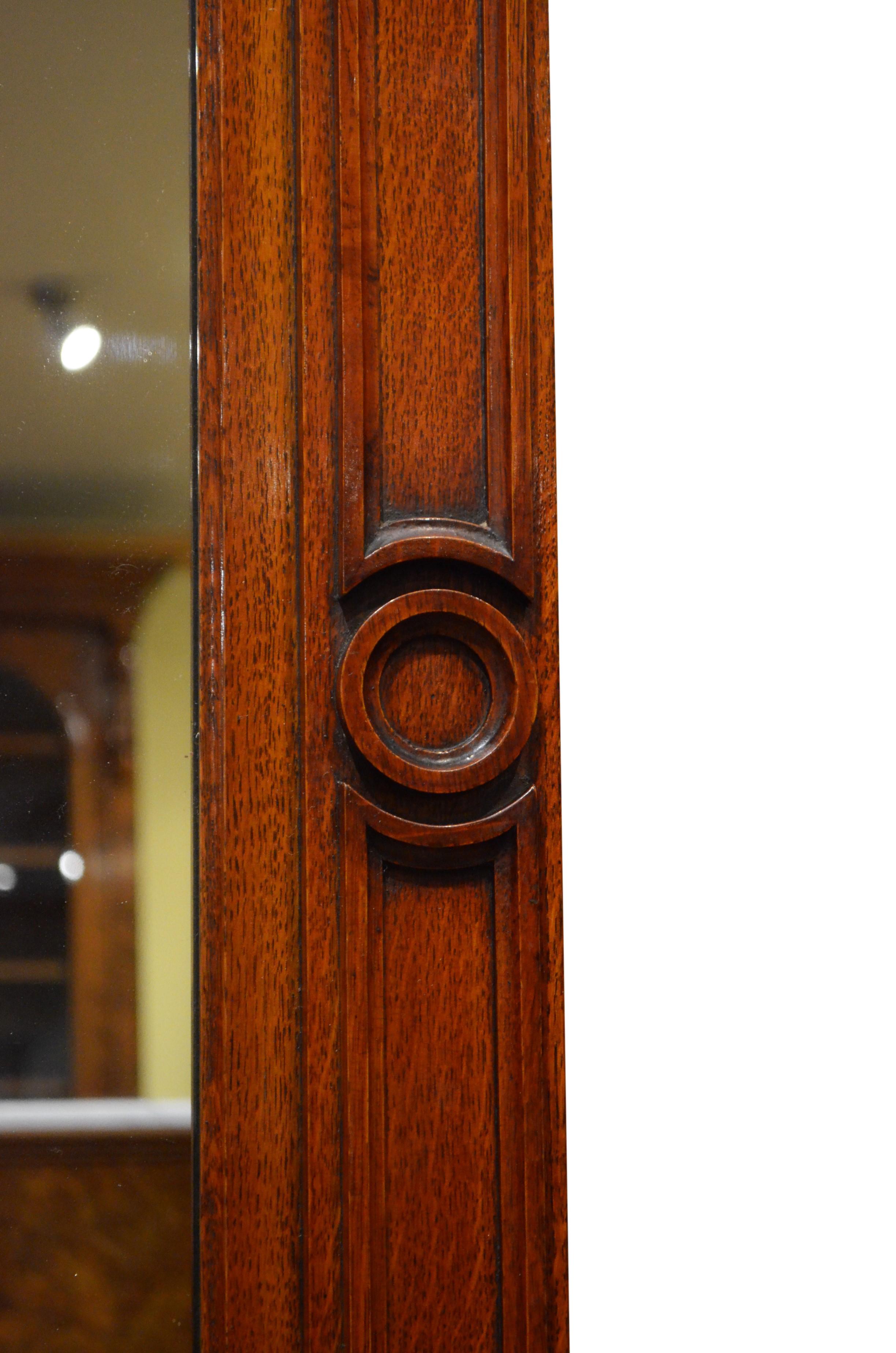 Grande specchio da parete vittoriano in Oak in vendita 4