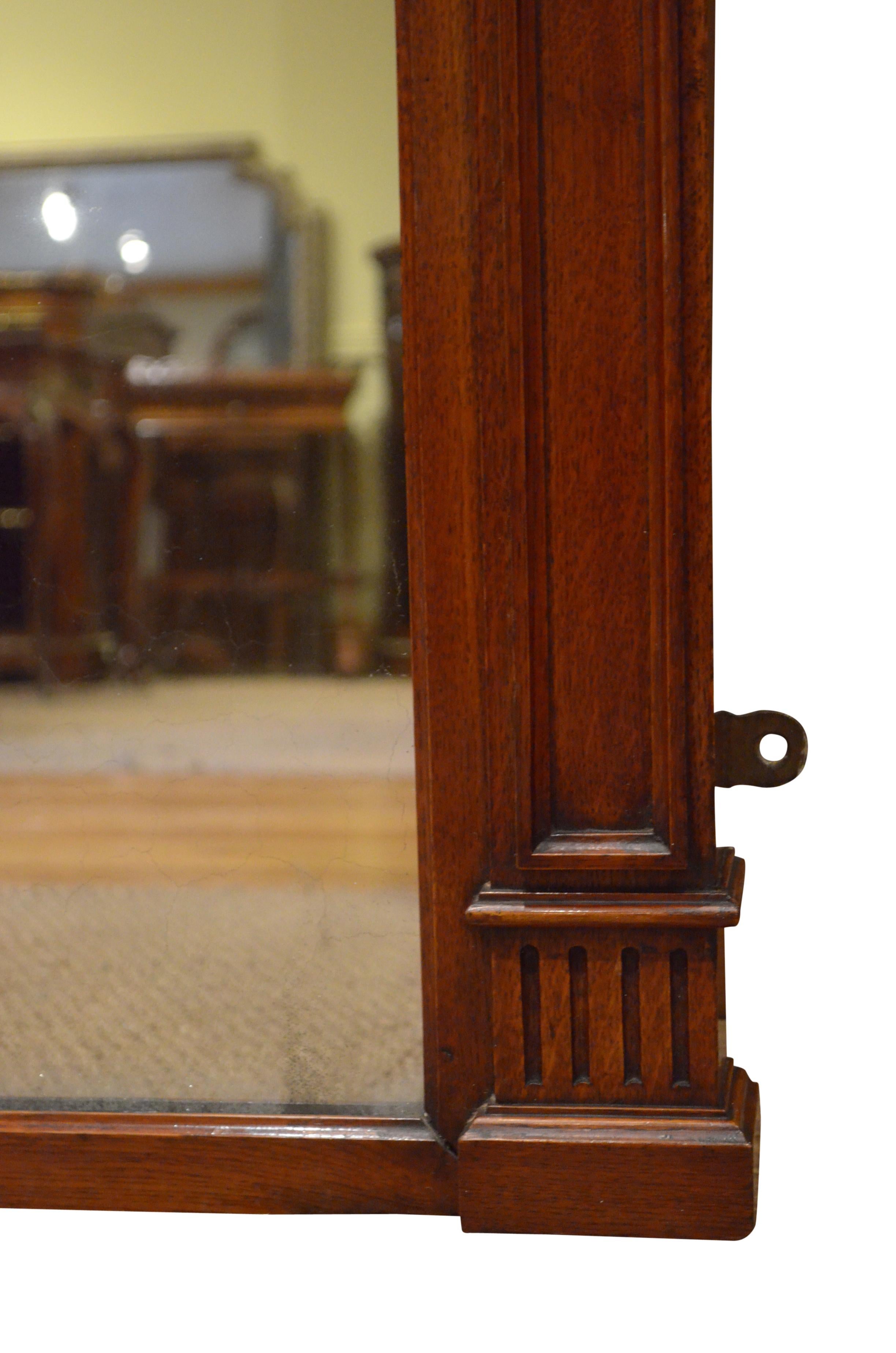 Large Victorian Oak Wall Mirror For Sale 4