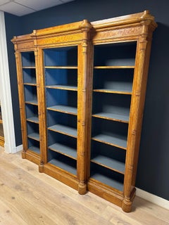 Large Victorian open bookcase