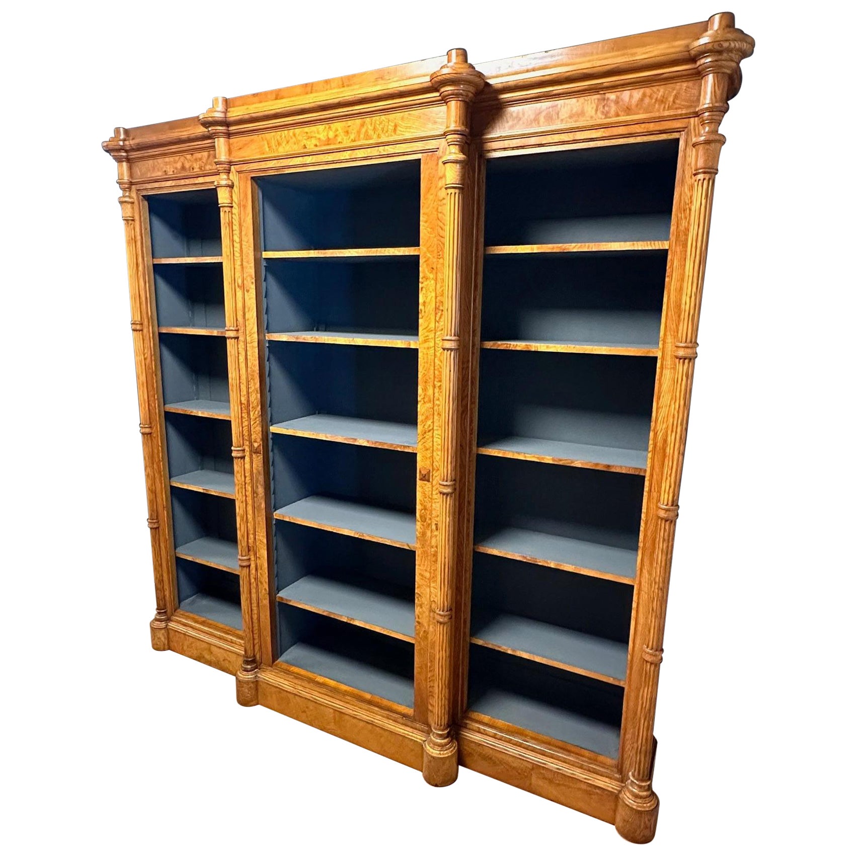 Large Victorian open bookcase
