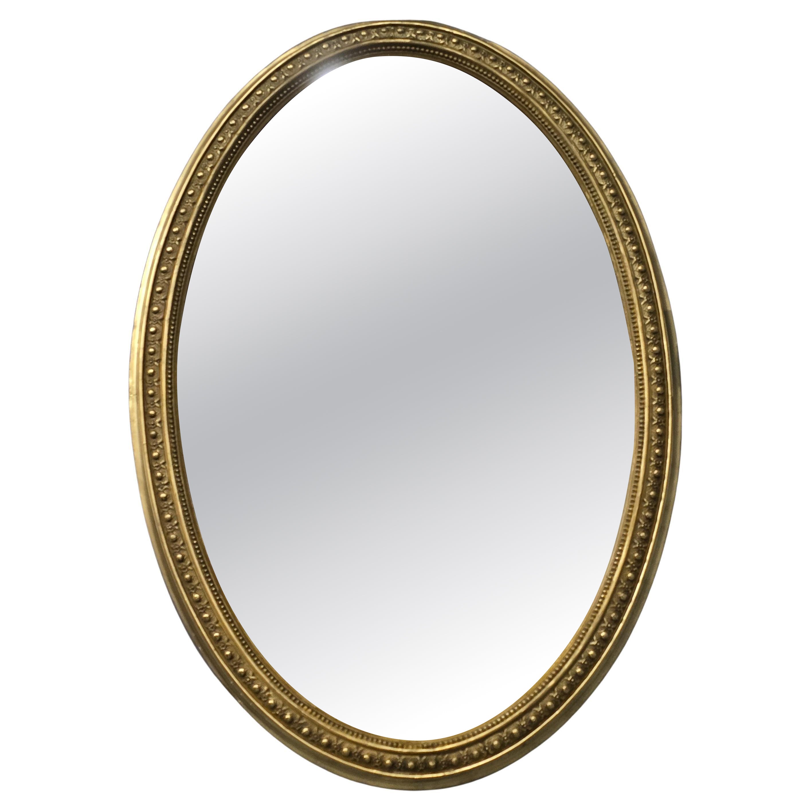 Large Victorian Oval Gilt Mirror