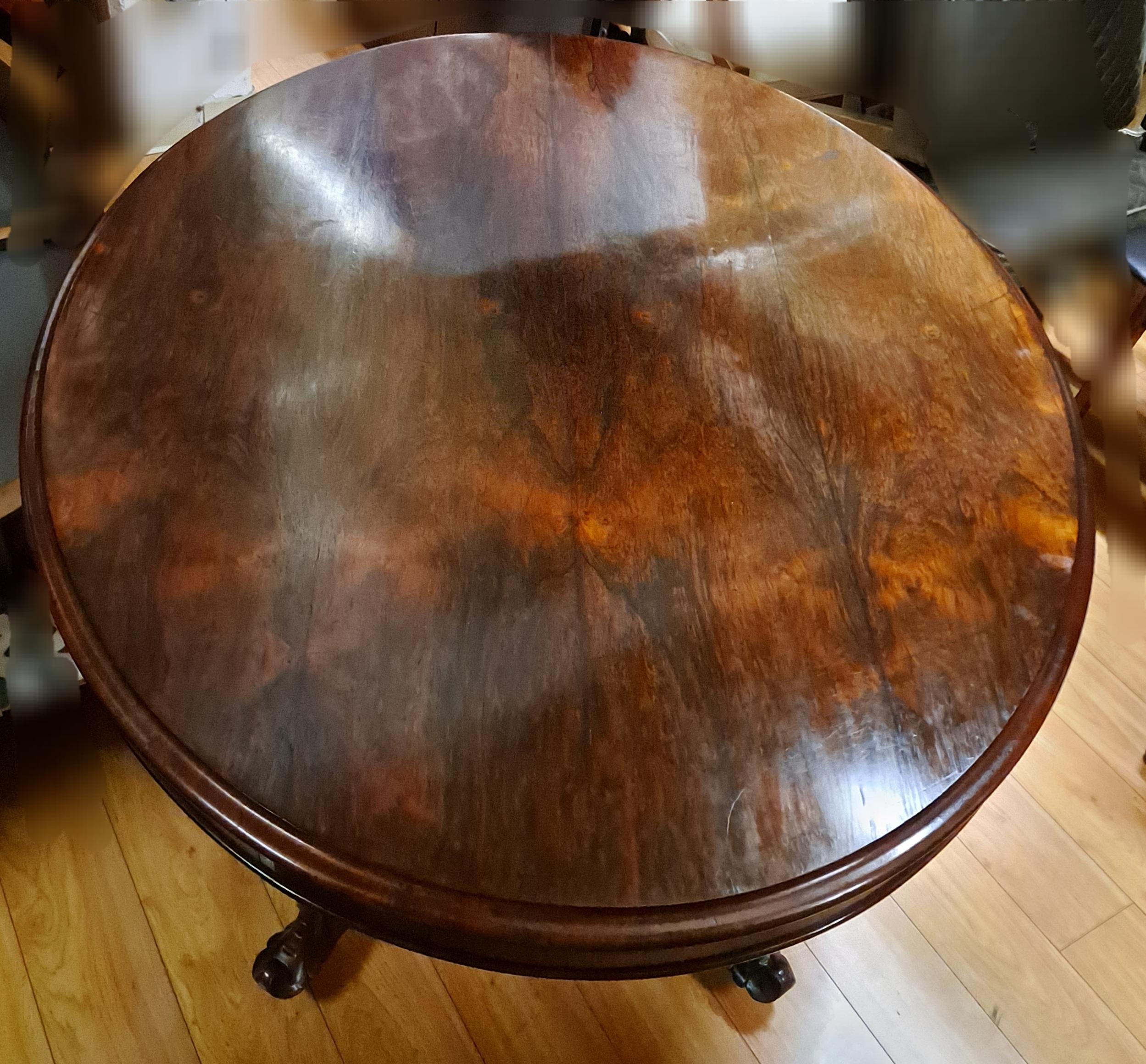 Large Victorian Oval Rosewood/Mahogany Breakfast/Tilt–Top Table For Sale 3