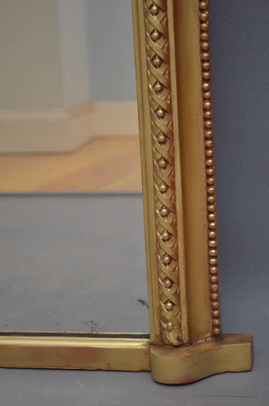 Large Victorian Overmantel Gilt Mirror 3