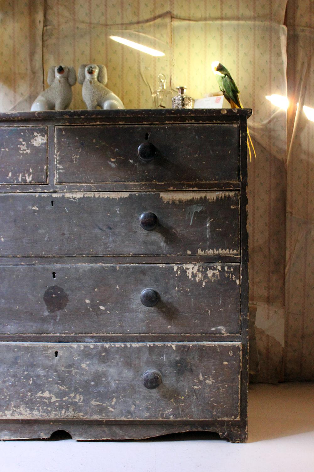 Large Victorian Painted Pine Chest of Drawers, circa 1900 4