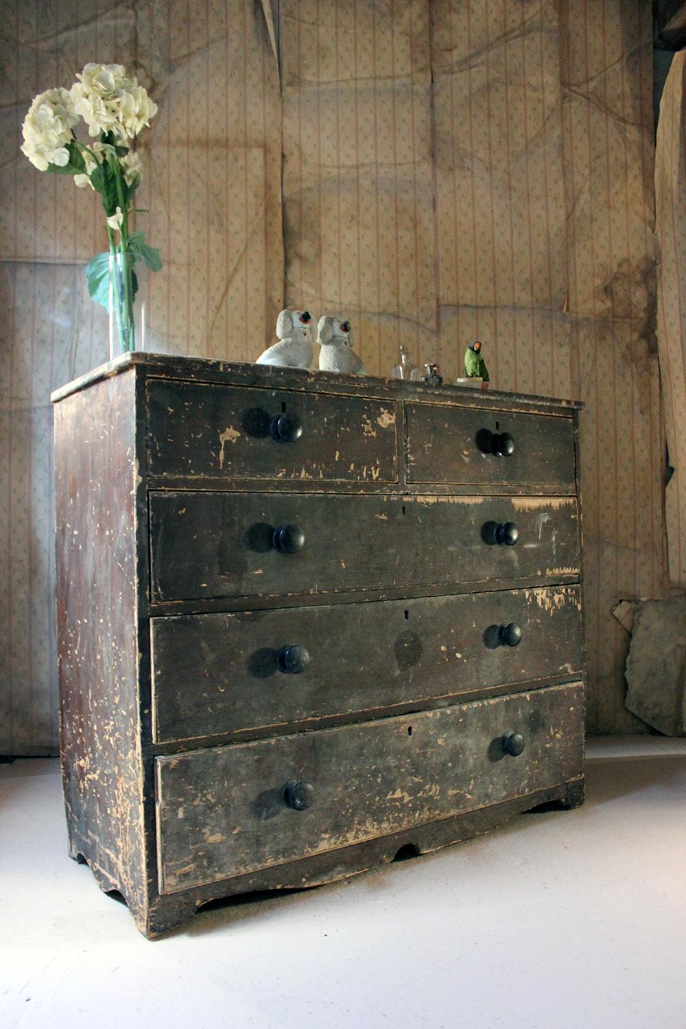 Large Victorian Painted Pine Chest of Drawers, circa 1900 9