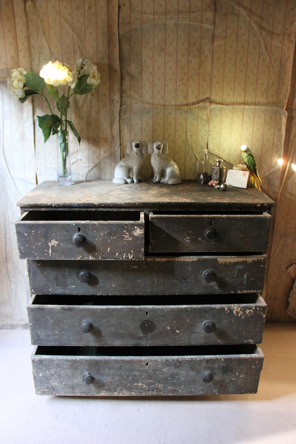 Large Victorian Painted Pine Chest of Drawers, circa 1900 11