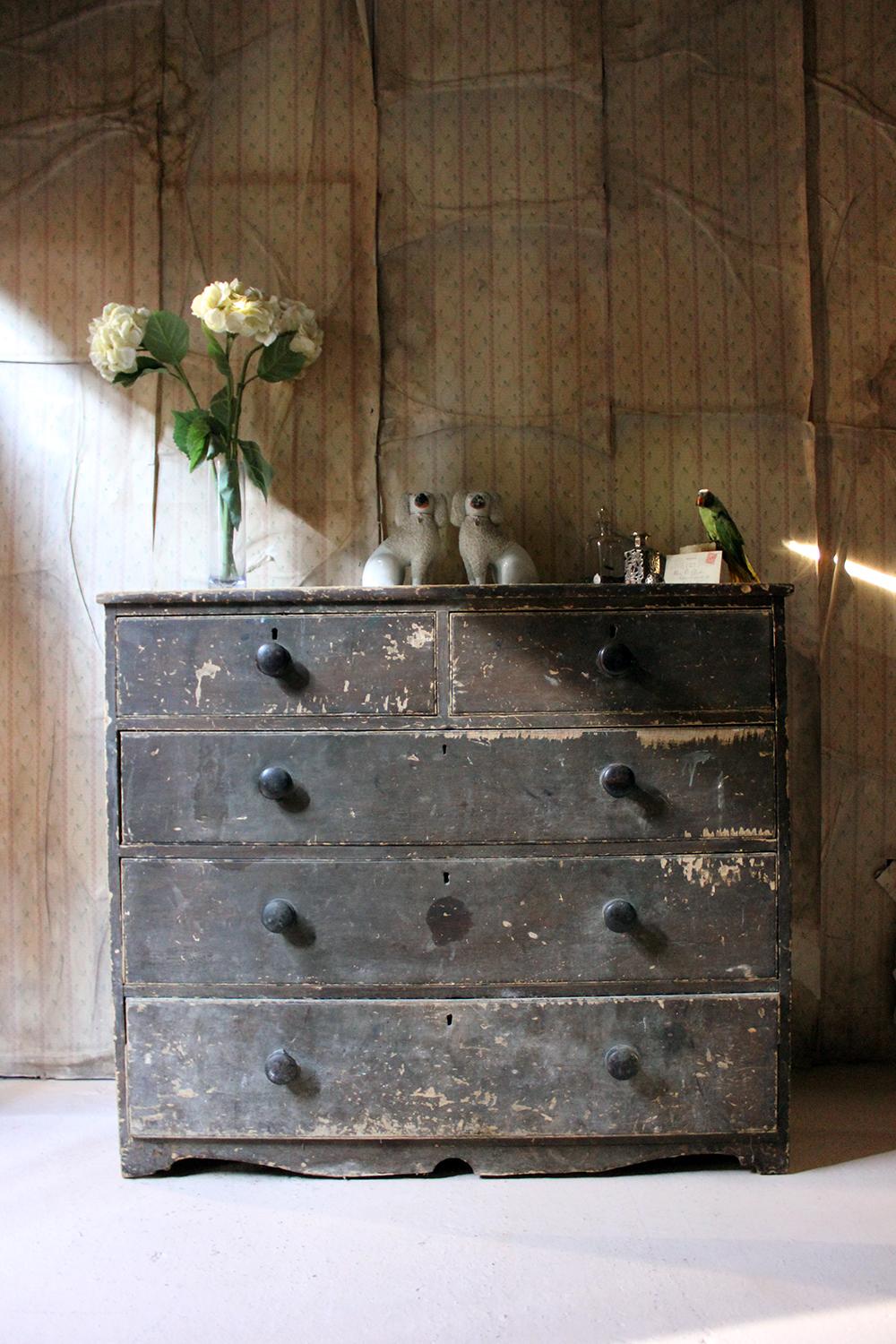 Large Victorian Painted Pine Chest of Drawers, circa 1900 13
