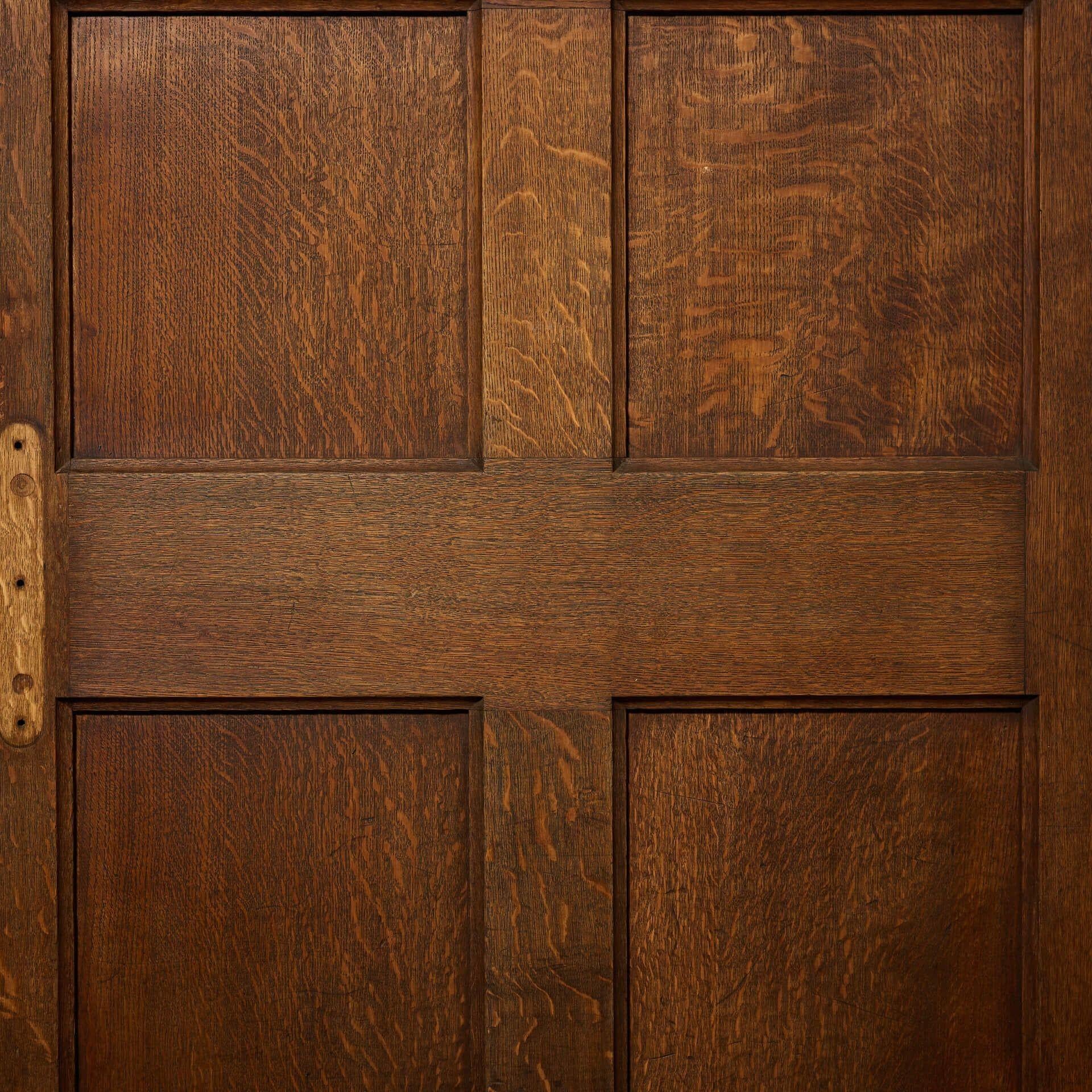 Inglese Grande porta vittoriana a pannelli in Oak con vetri oscurati in vendita