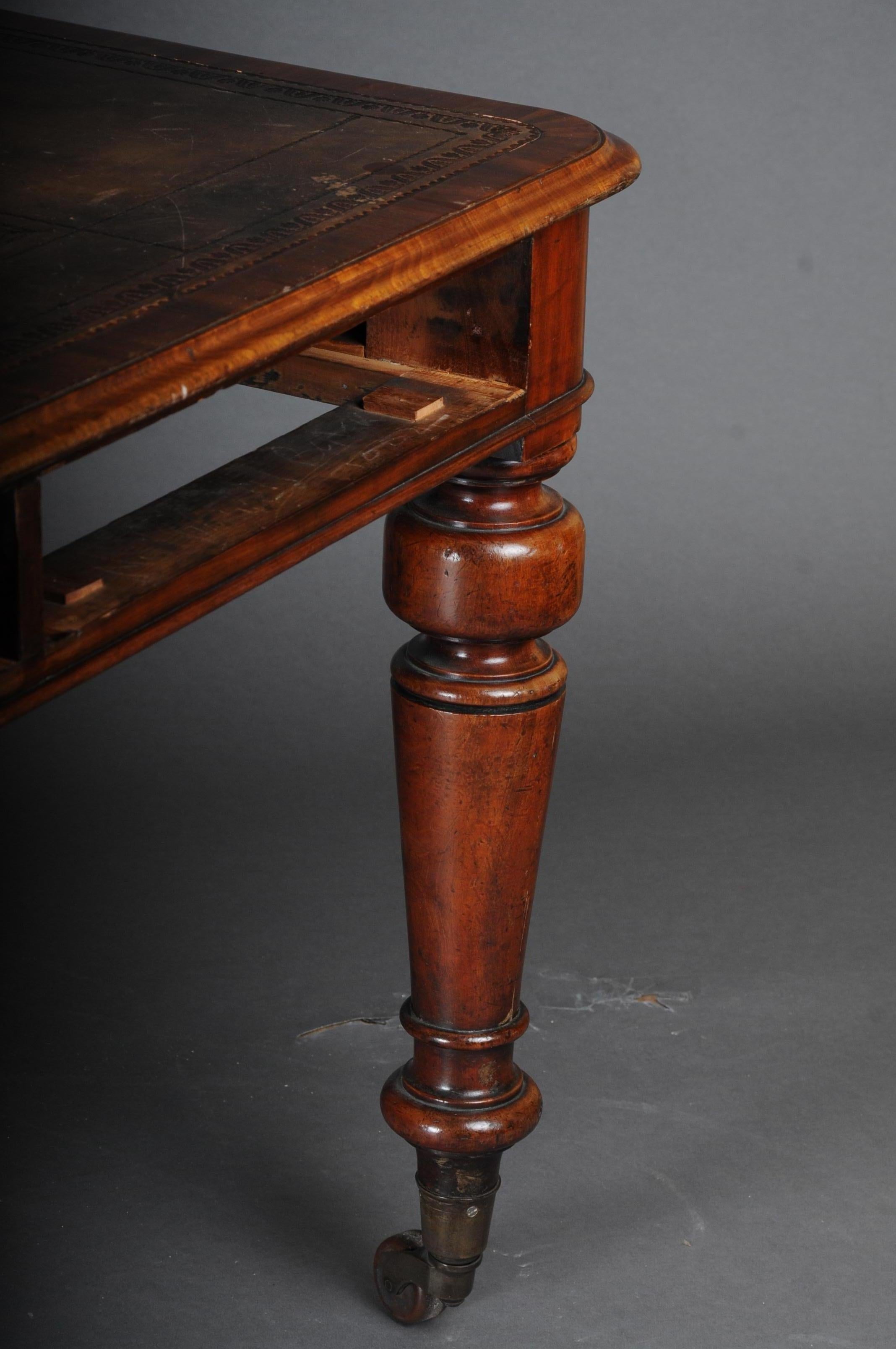 Large Victorian Partner Desk, England, 19th Century 8