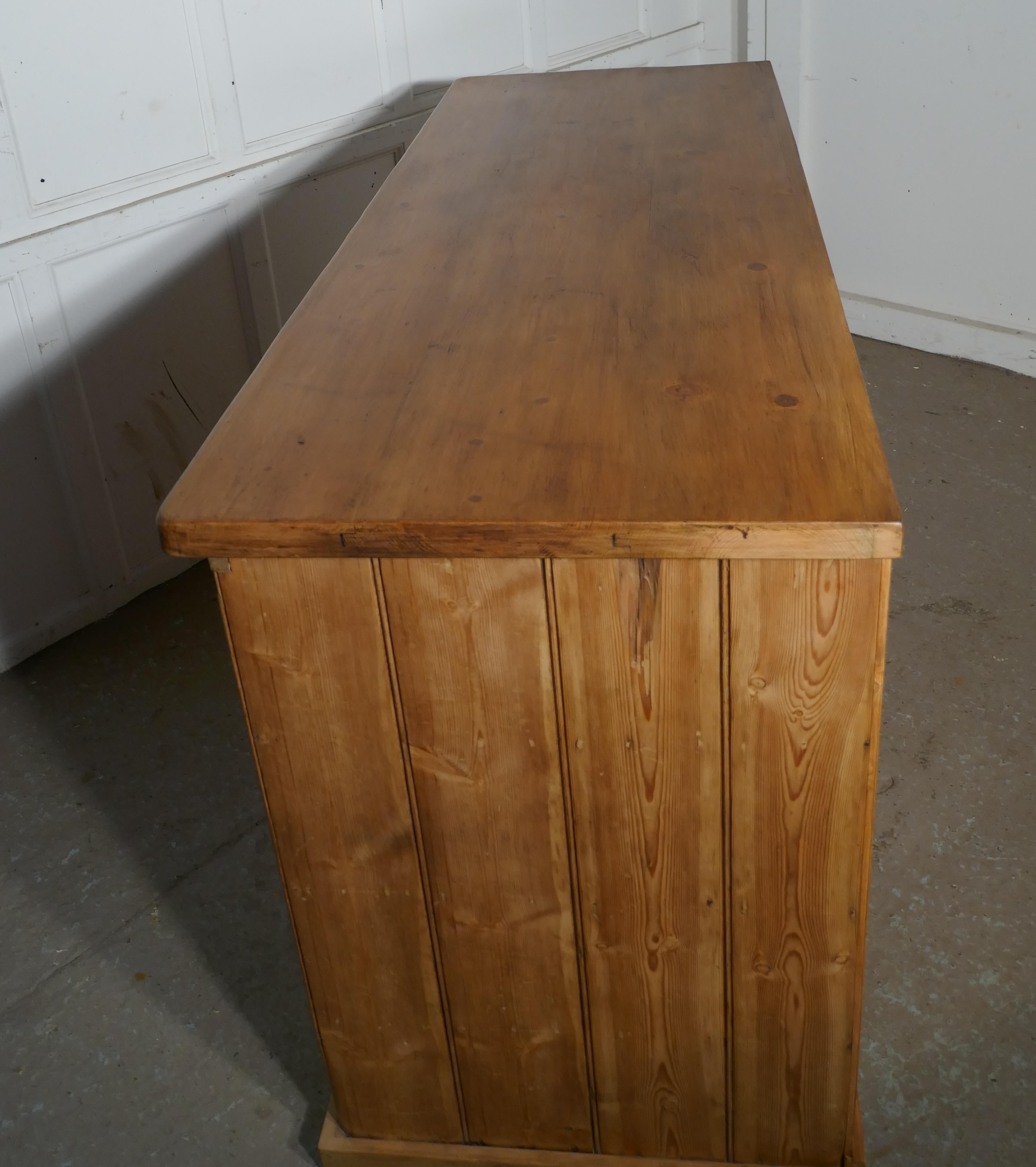 Large Victorian Pine 12-Drawer Haberdashery Island Counter 4