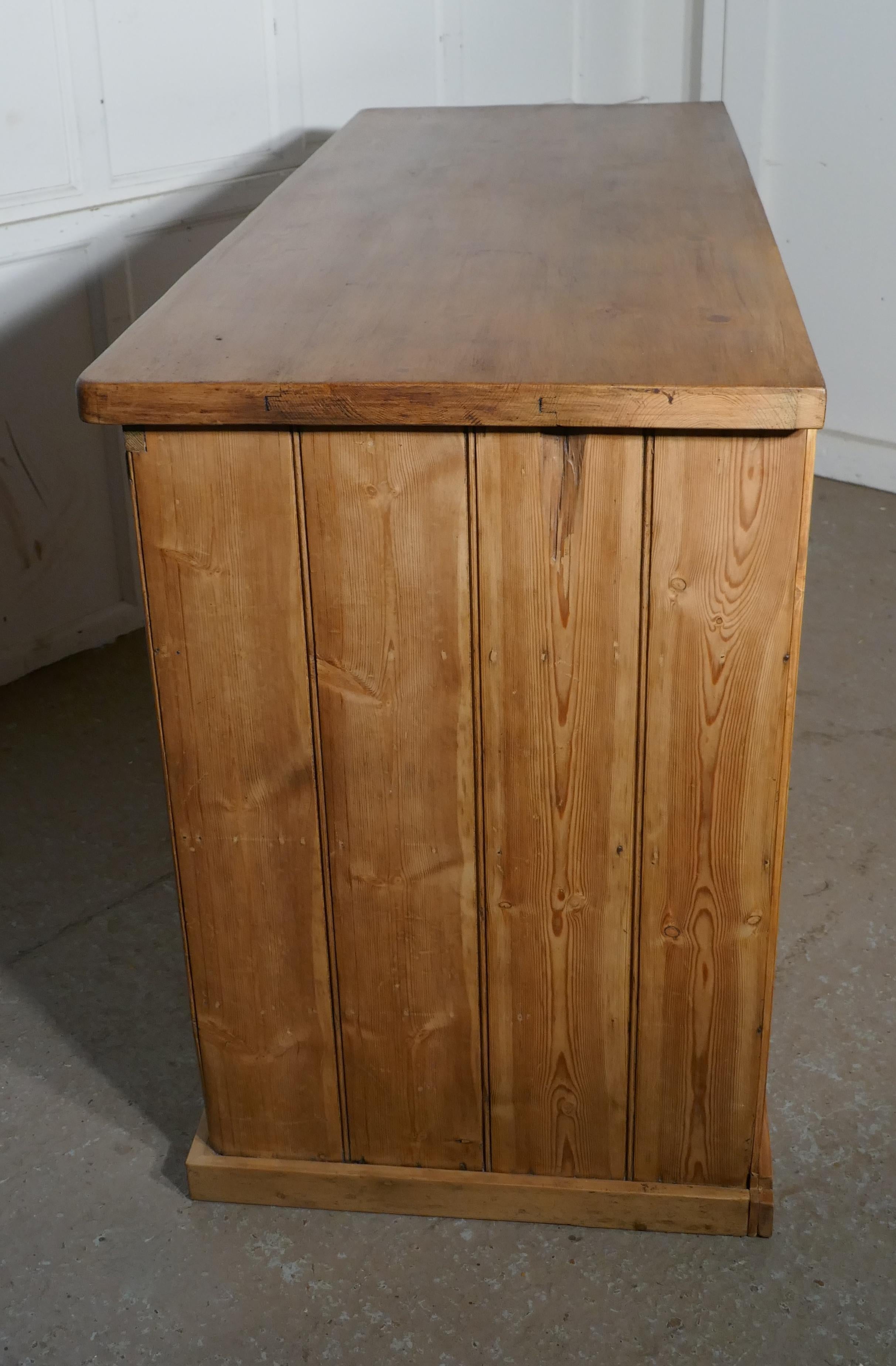 Large Victorian Pine 12-Drawer Haberdashery Island Counter 5
