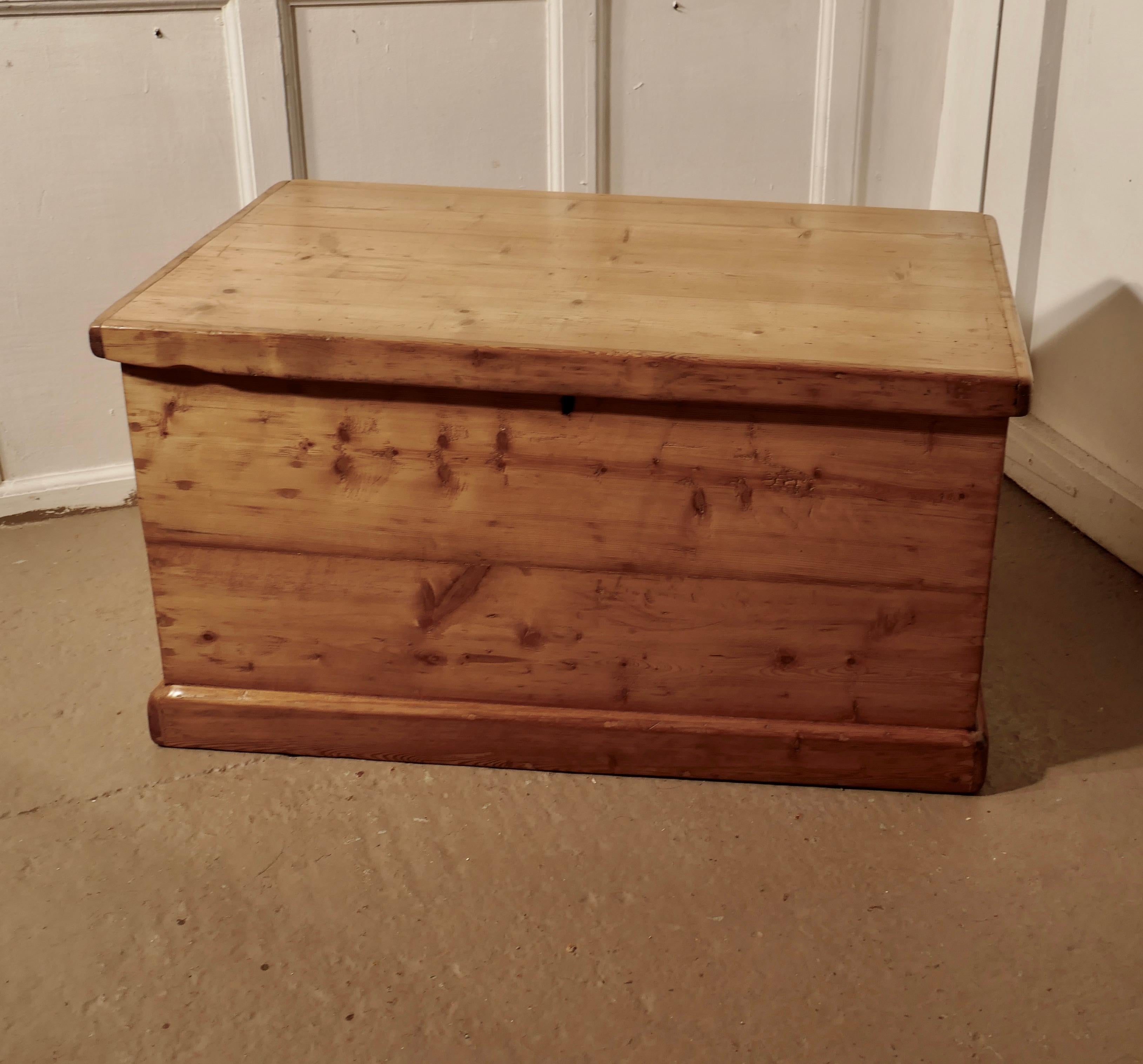 Large Victorian Pine Blanket Box, Coffee Table or Shoe Tidy In Good Condition In Chillerton, Isle of Wight