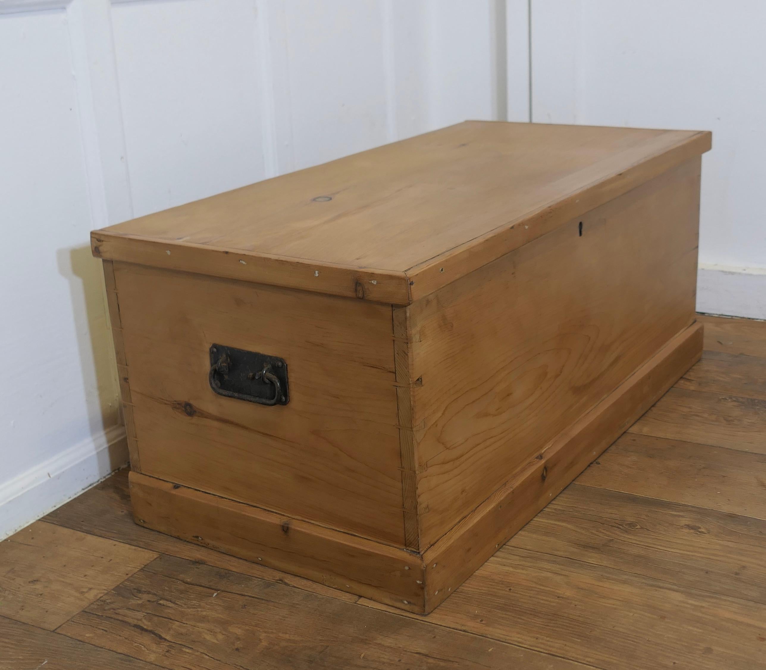 19th Century Large Victorian Pine Blanket Box For Sale