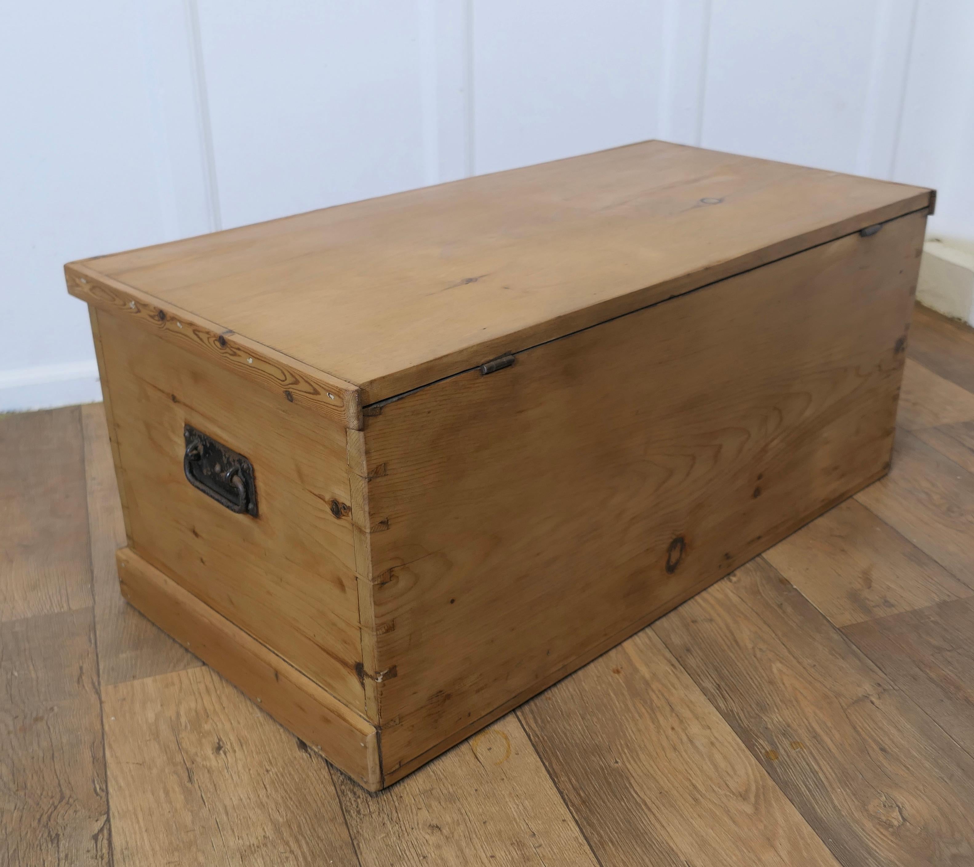 Large Victorian Pine Blanket Box For Sale 2