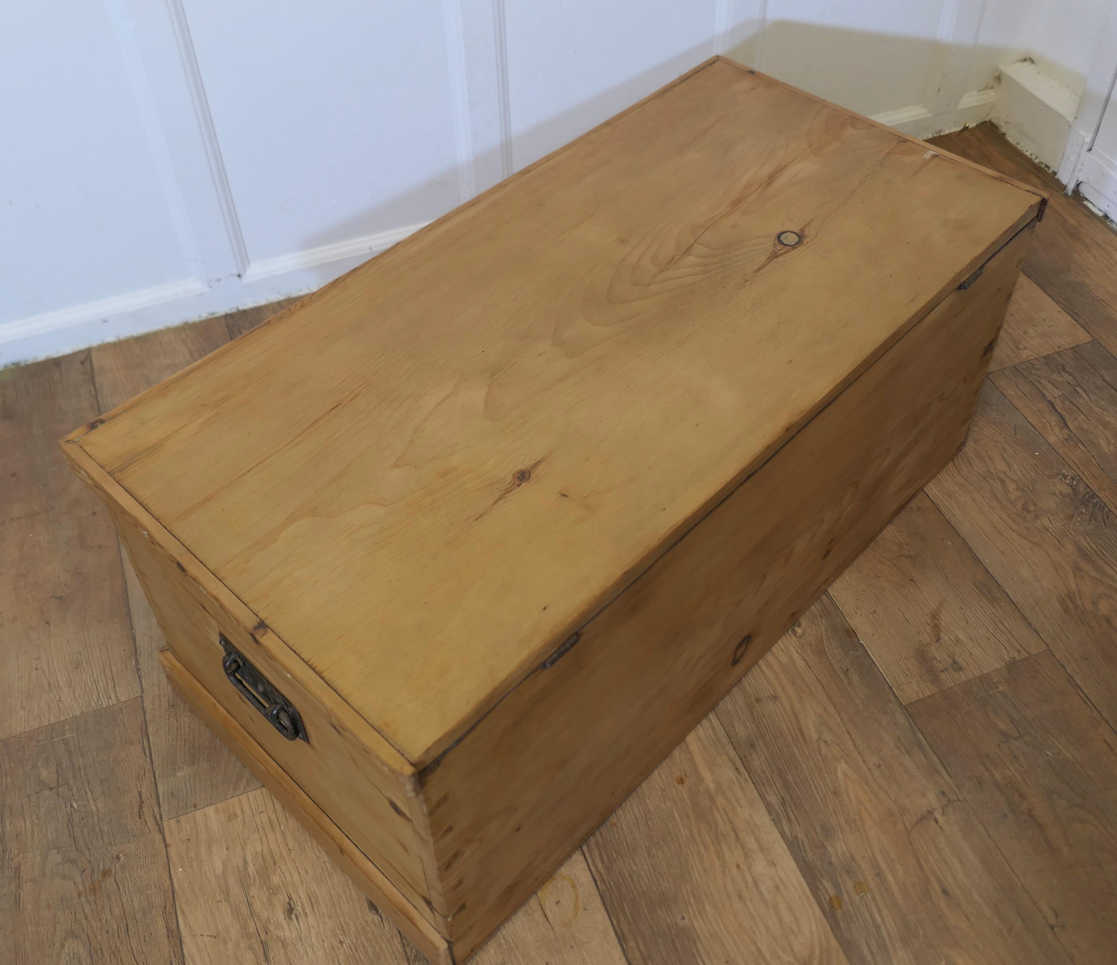 Large Victorian Pine Blanket Box For Sale 3