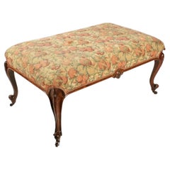 Grand tabouret central victorien en bois de rose, 19ème siècle