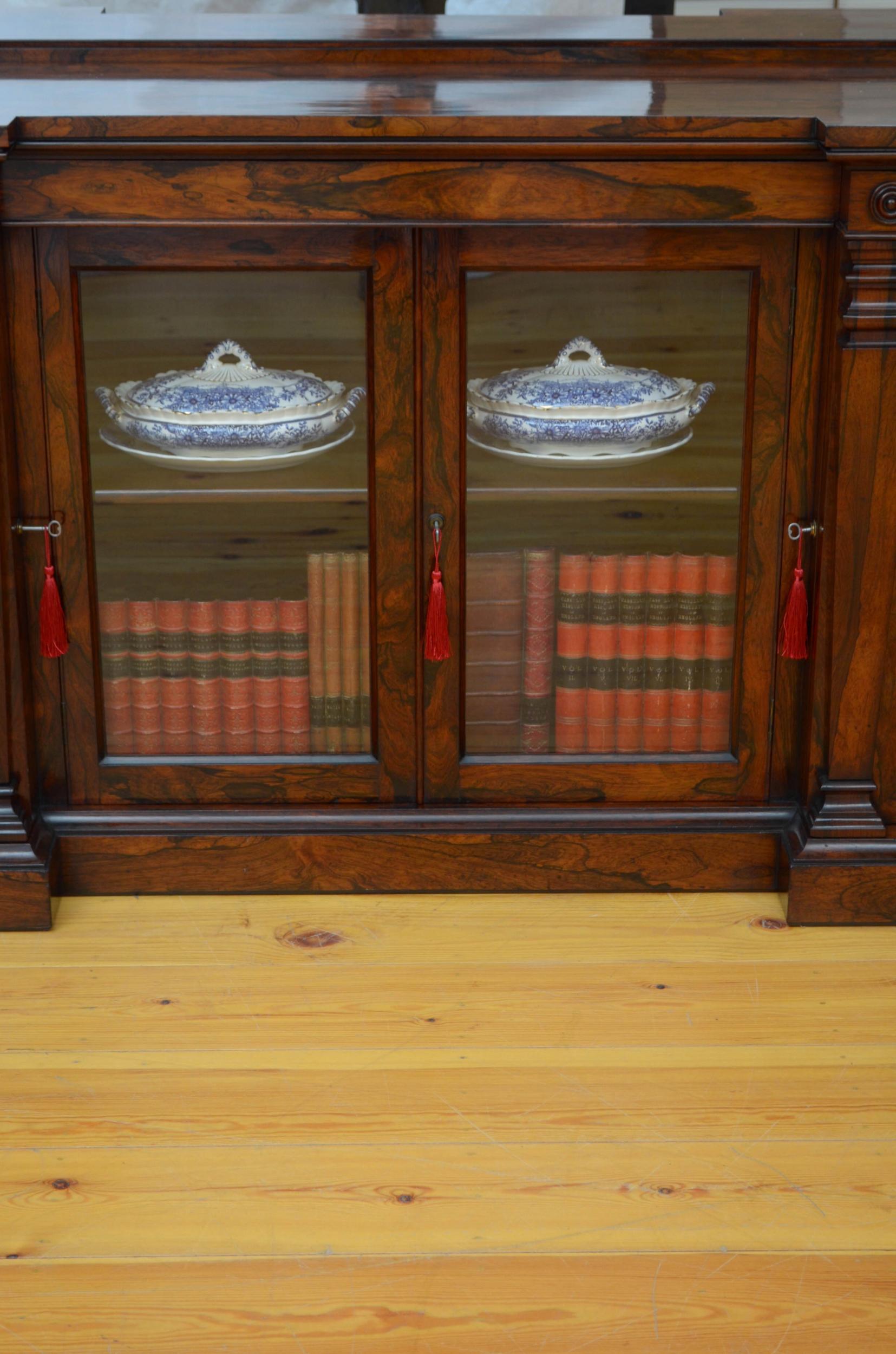 Large Victorian Rosewood Sideboard / Bookcase 7