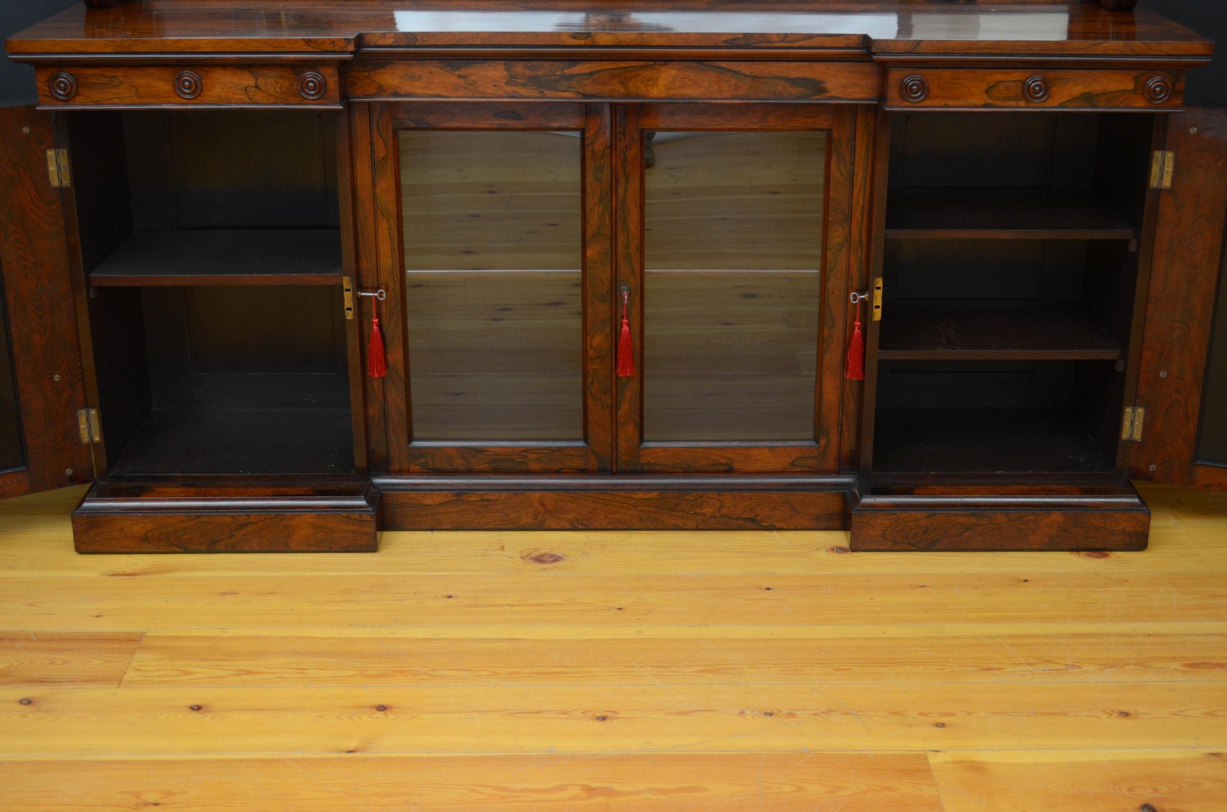 Large Victorian Rosewood Sideboard / Bookcase 11