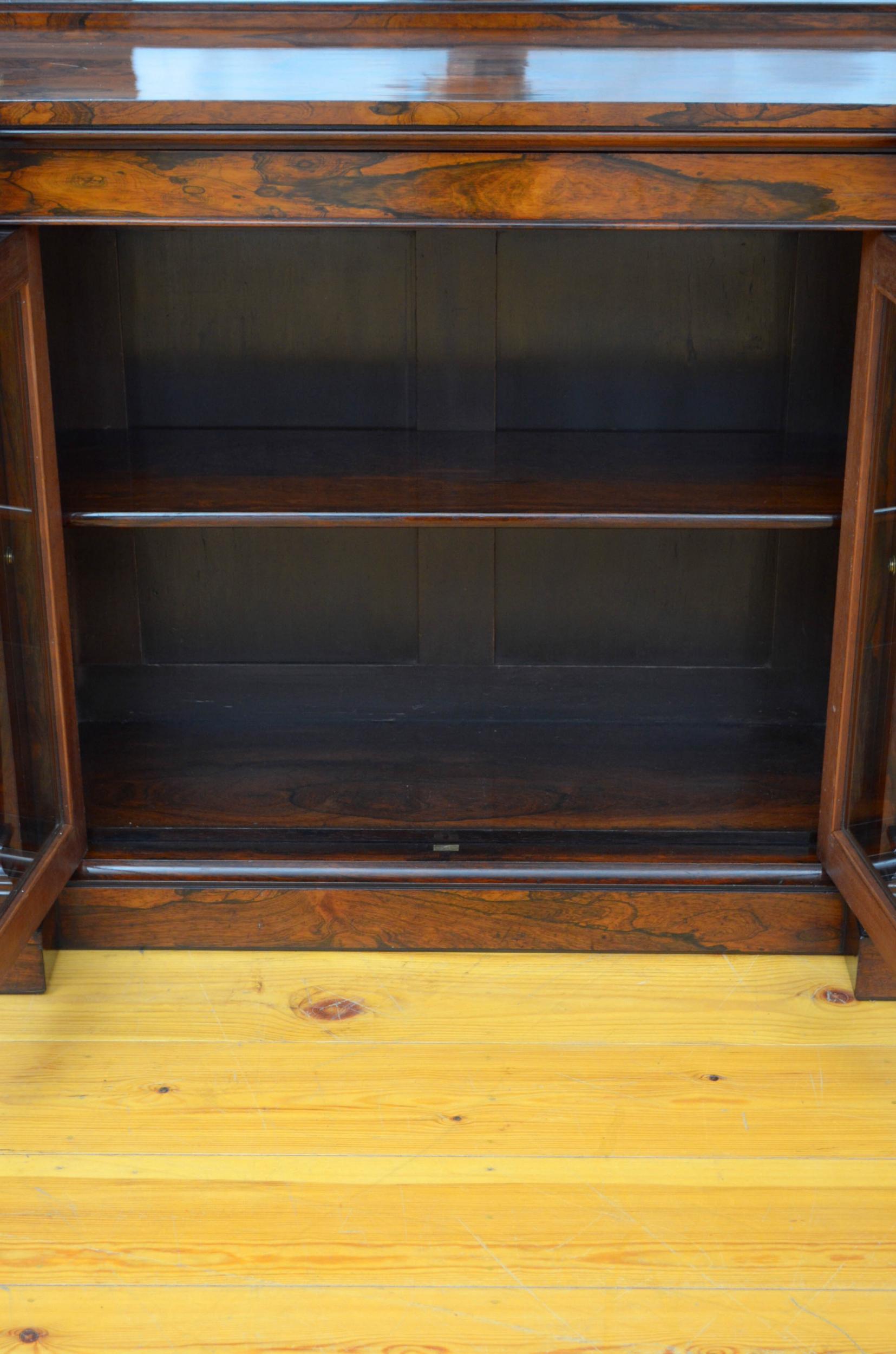 Large Victorian Rosewood Sideboard / Bookcase 12