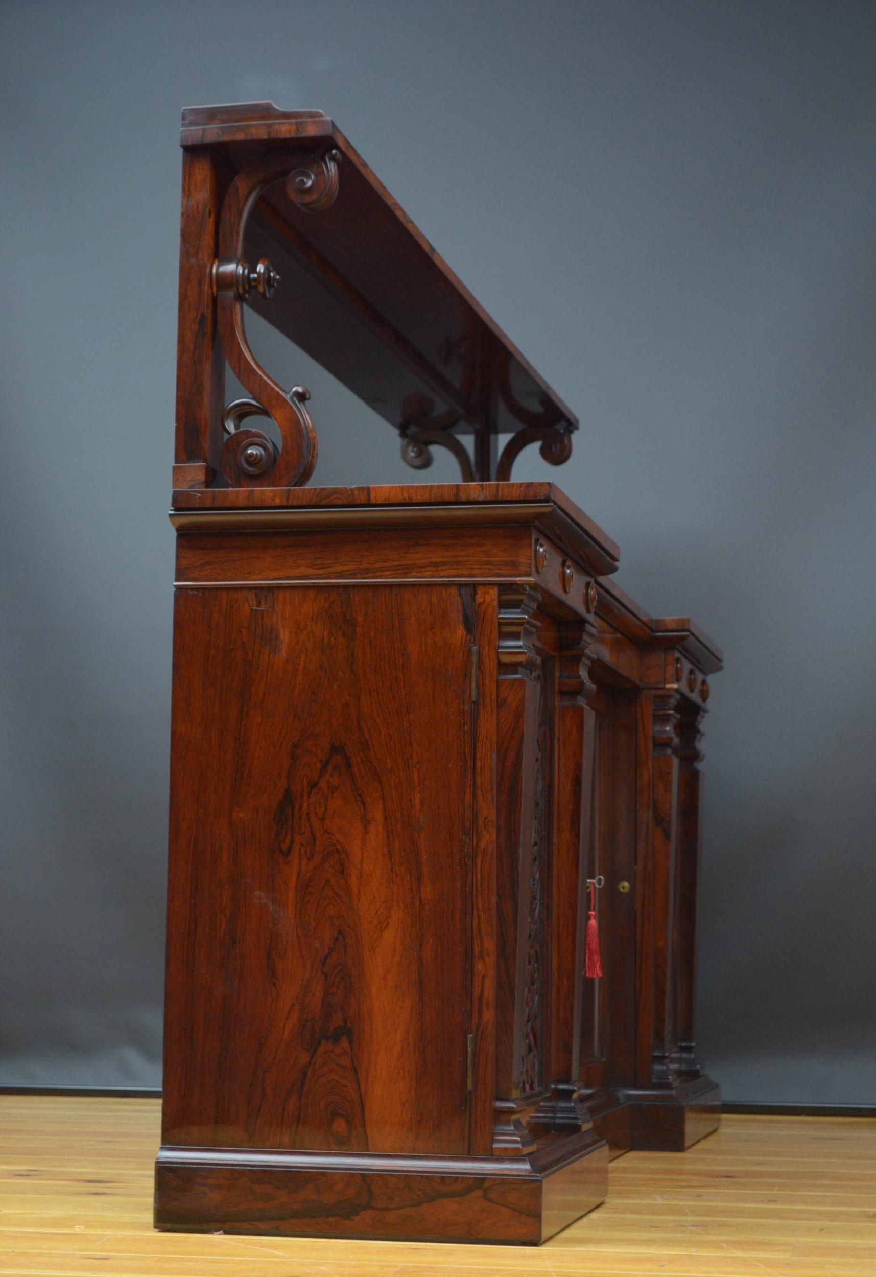 Large Victorian Rosewood Sideboard / Bookcase 13