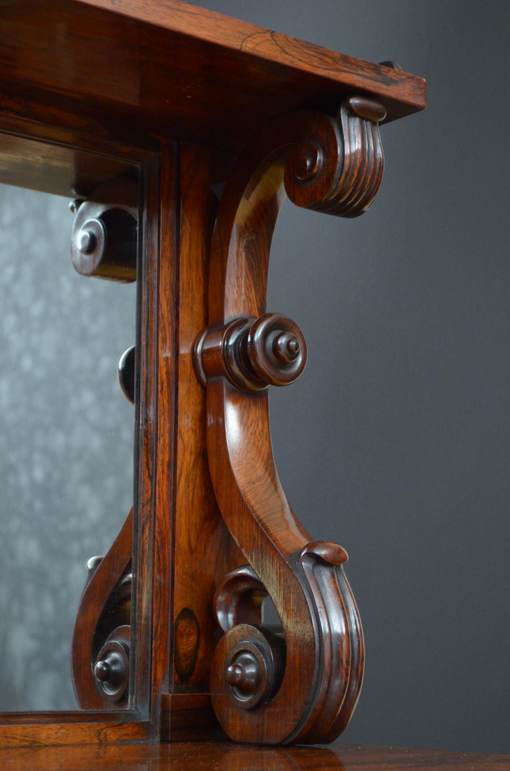 Large Victorian Rosewood Sideboard / Bookcase In Good Condition In Whaley Bridge, GB