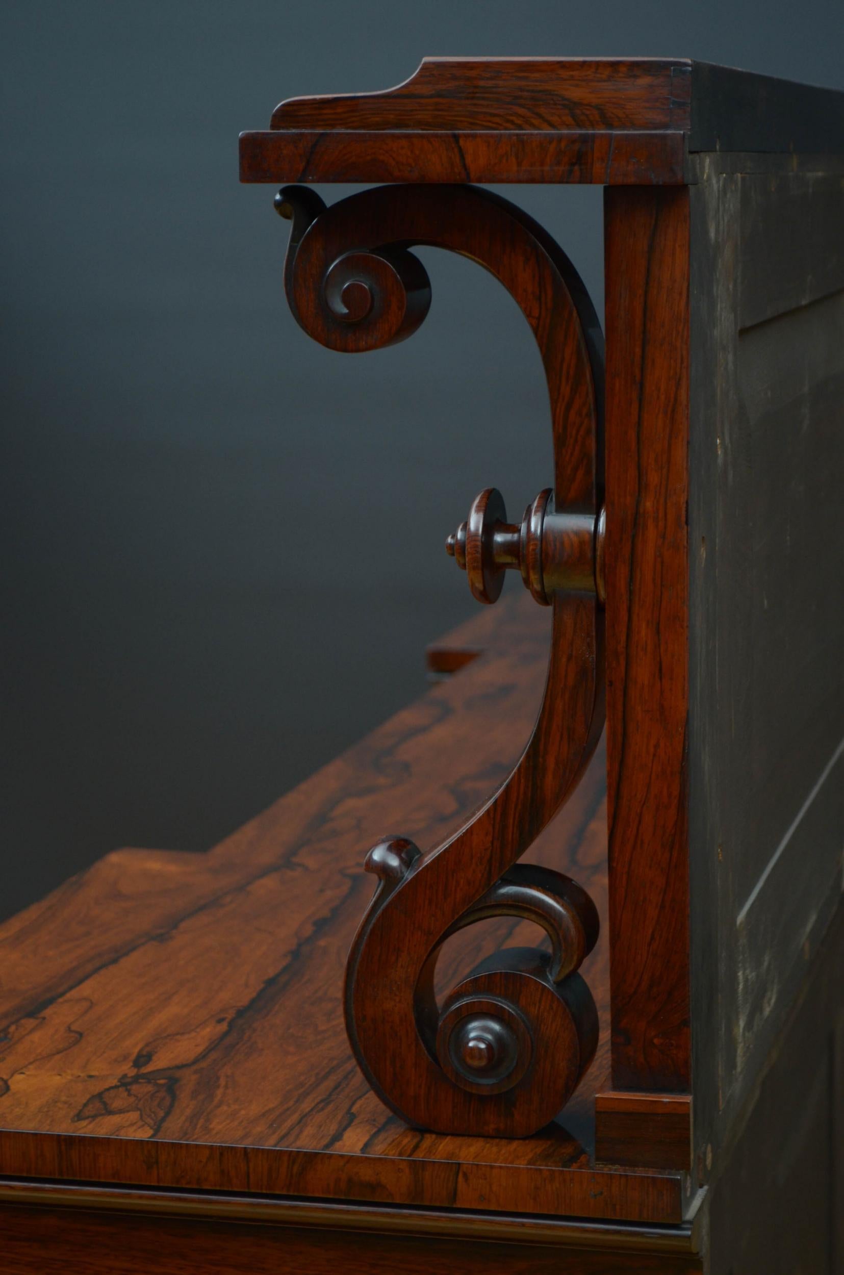 19th Century Large Victorian Rosewood Sideboard / Bookcase