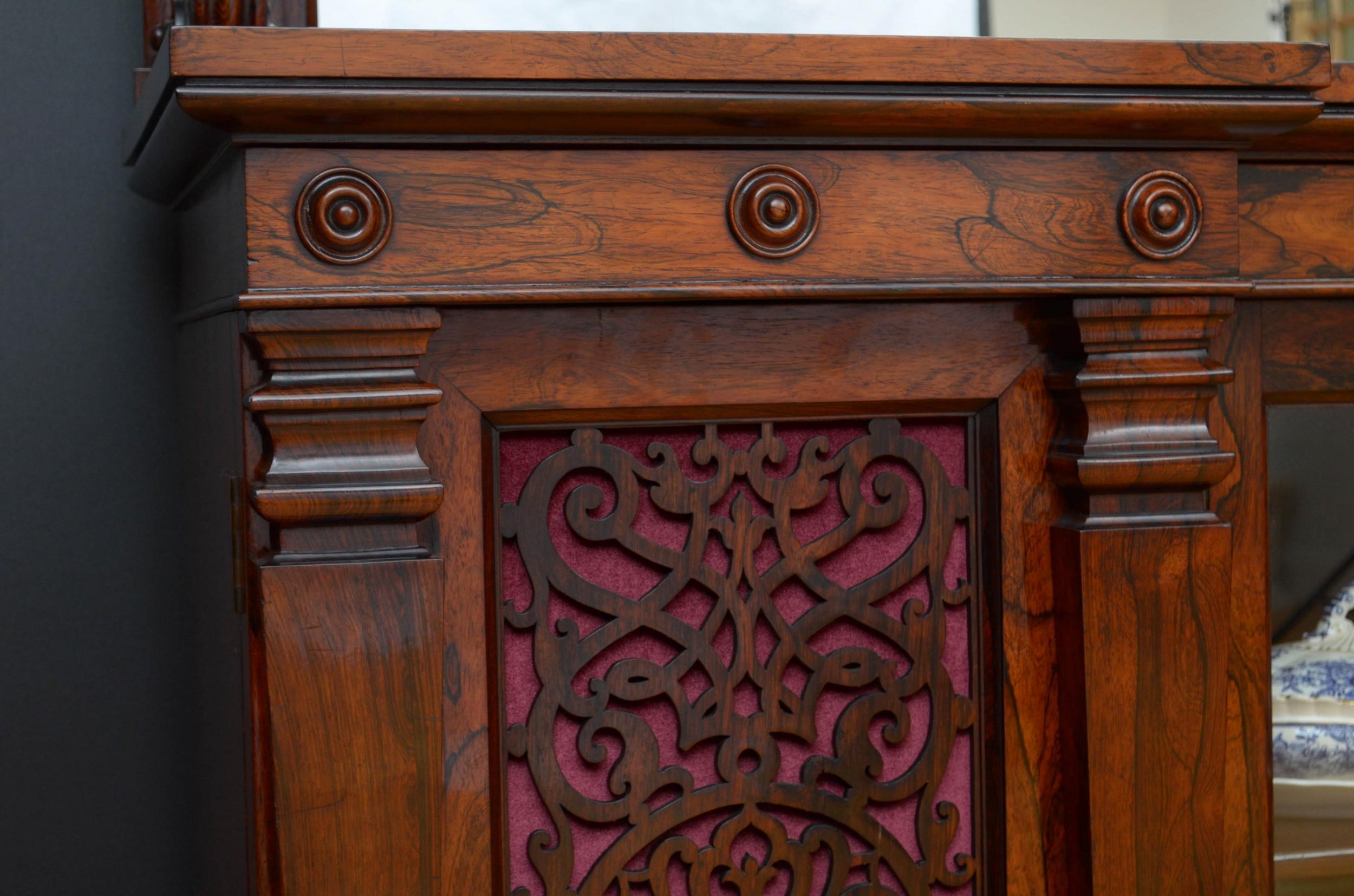 Large Victorian Rosewood Sideboard / Bookcase 4